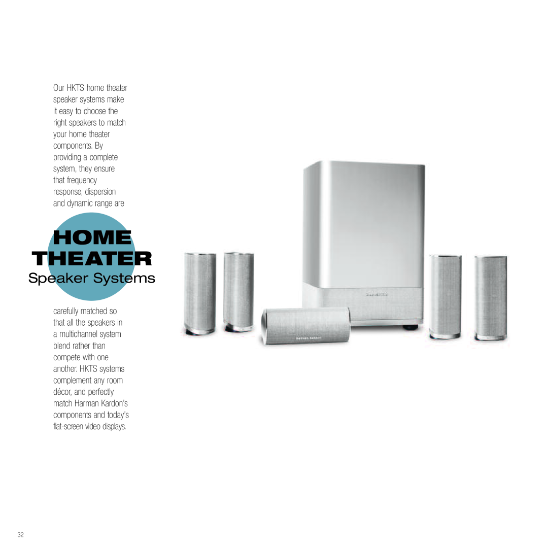 Harman-Kardon Home Theater System manual Speaker Systems 