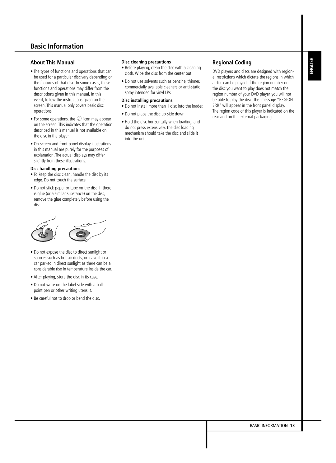 Harman-Kardon HS 250 owner manual Basic Information, About This Manual, Regional Coding 