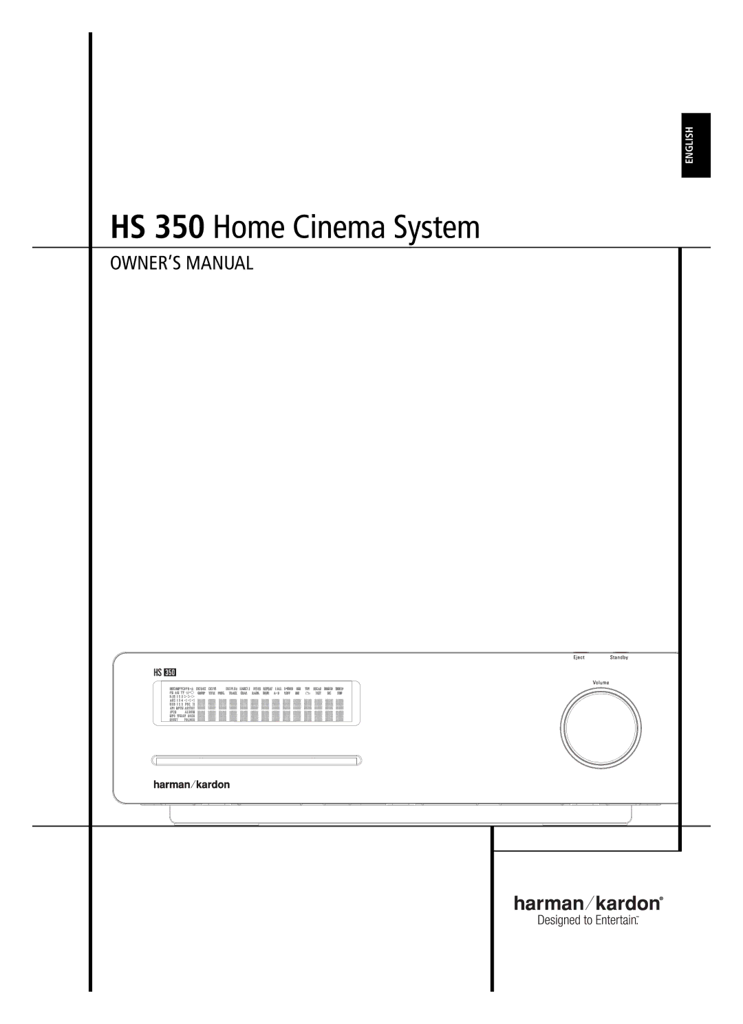 Harman-Kardon owner manual HS 350 Home Cinema System 