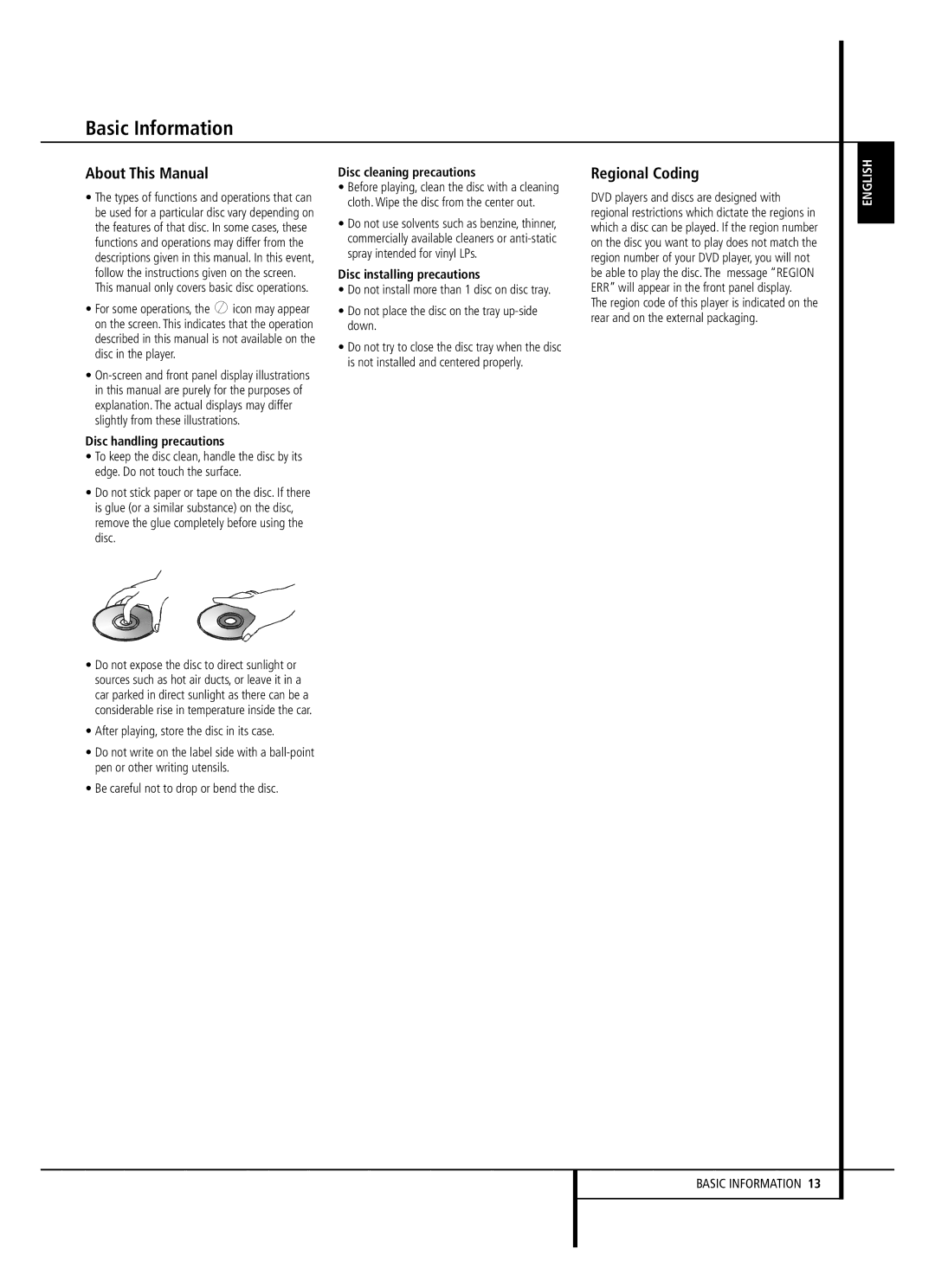 Harman-Kardon HS 350 owner manual Basic Information, About This Manual, Regional Coding 