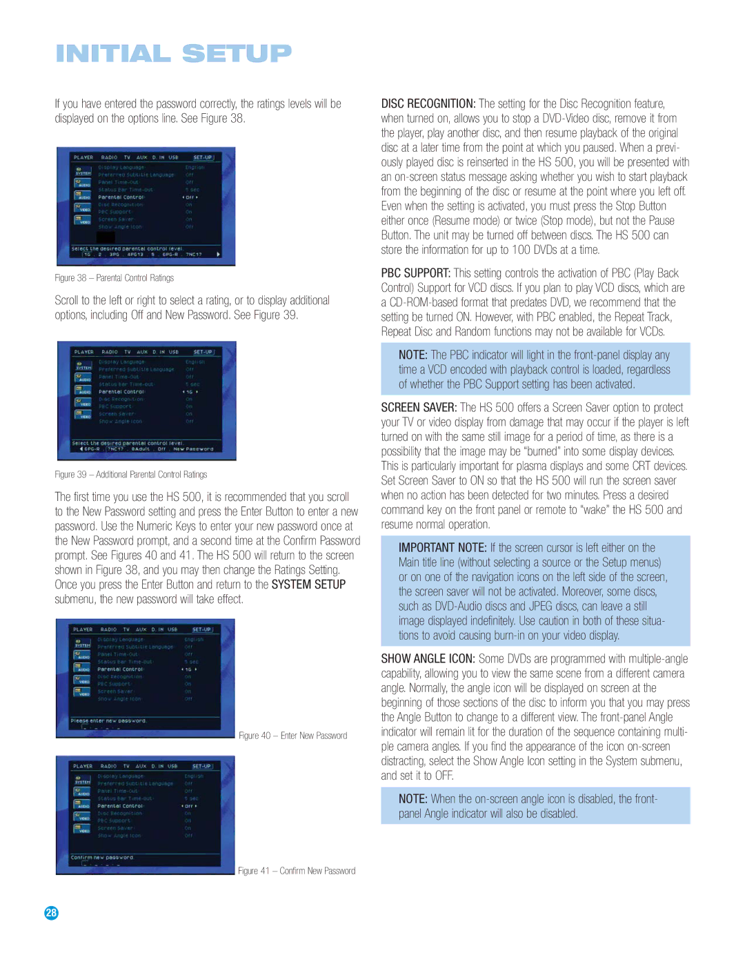 Harman-Kardon HS 500 owner manual Parental Control Ratings 