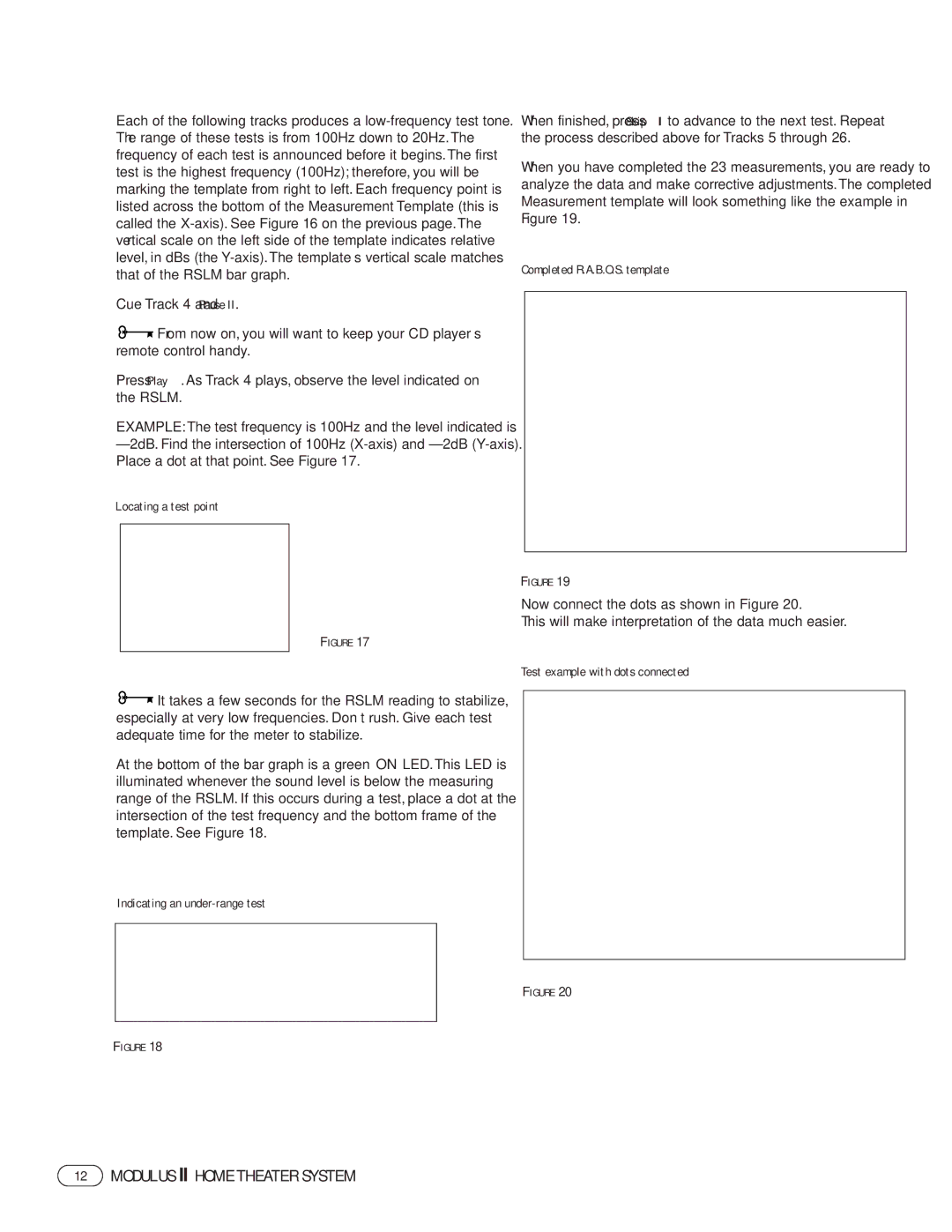 Harman-Kardon II manual Locating a test point, Indicating an under-range test 