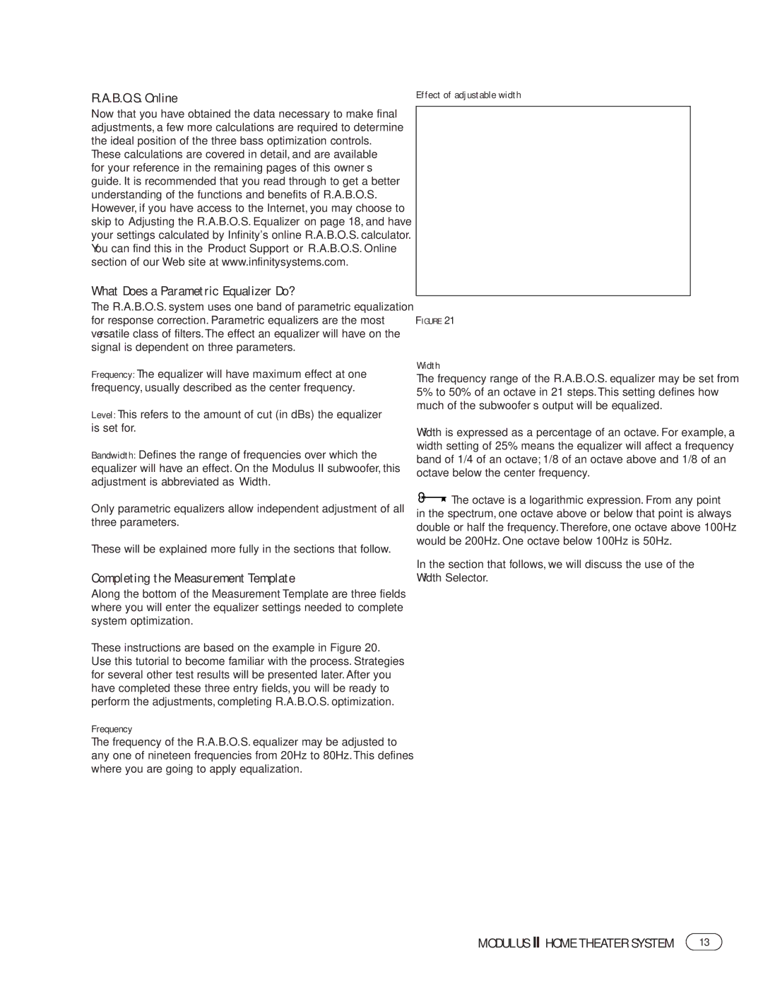 Harman-Kardon II manual B.O.S. Online What Does a Parametric Equalizer Do?, Completing the Measurement Template, Frequency 