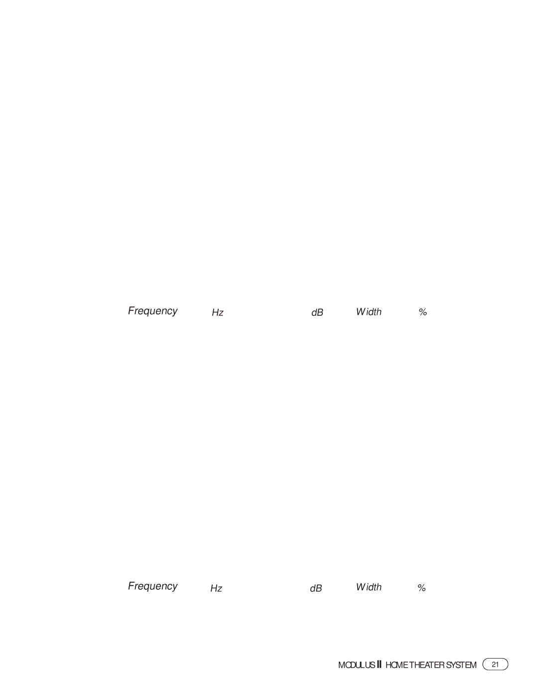 Harman-Kardon II manual Frequency Width 