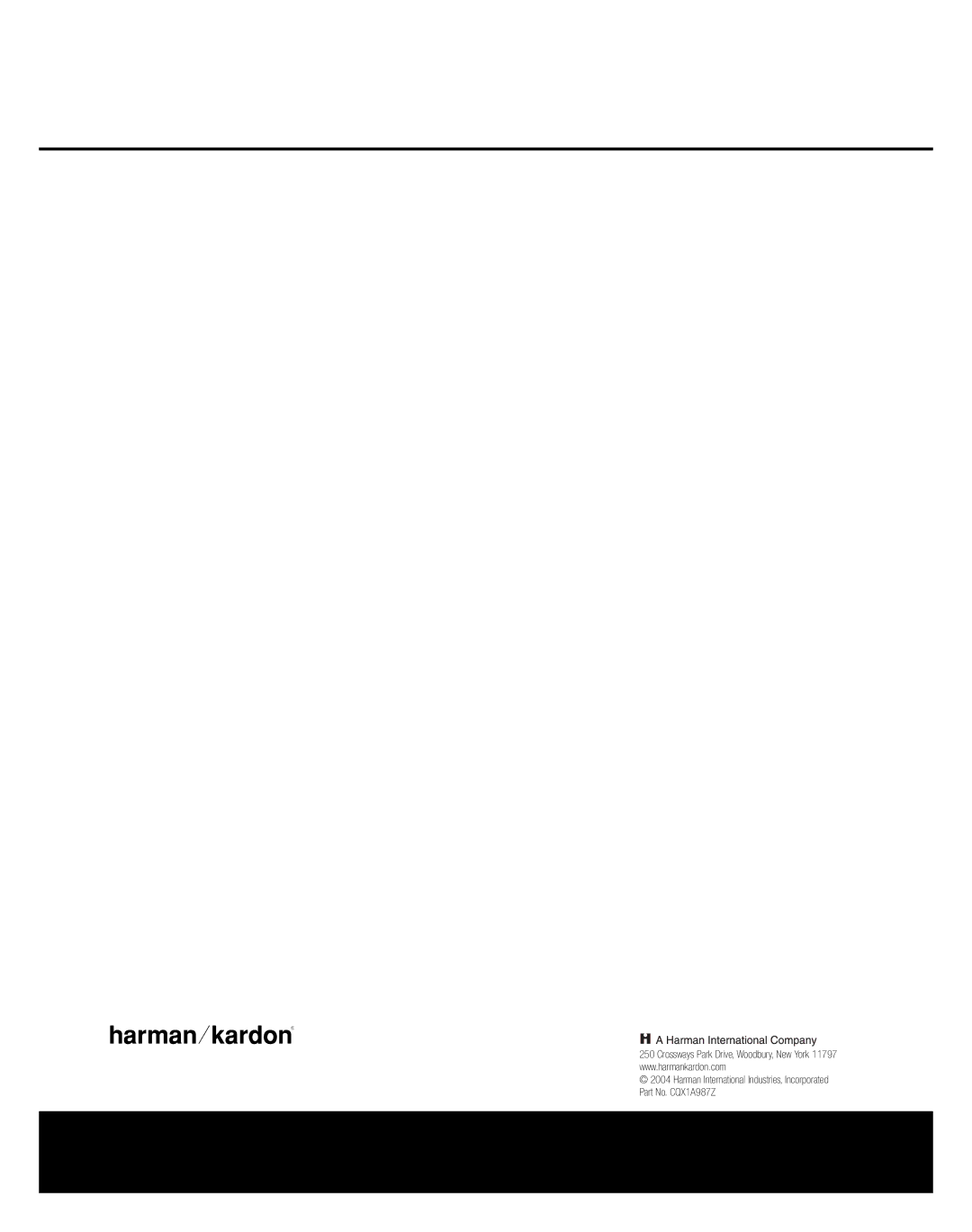 Harman-Kardon RCP 2 owner manual 