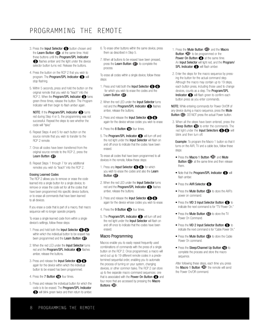 Harman-Kardon RCP 2 owner manual Macro Programming 