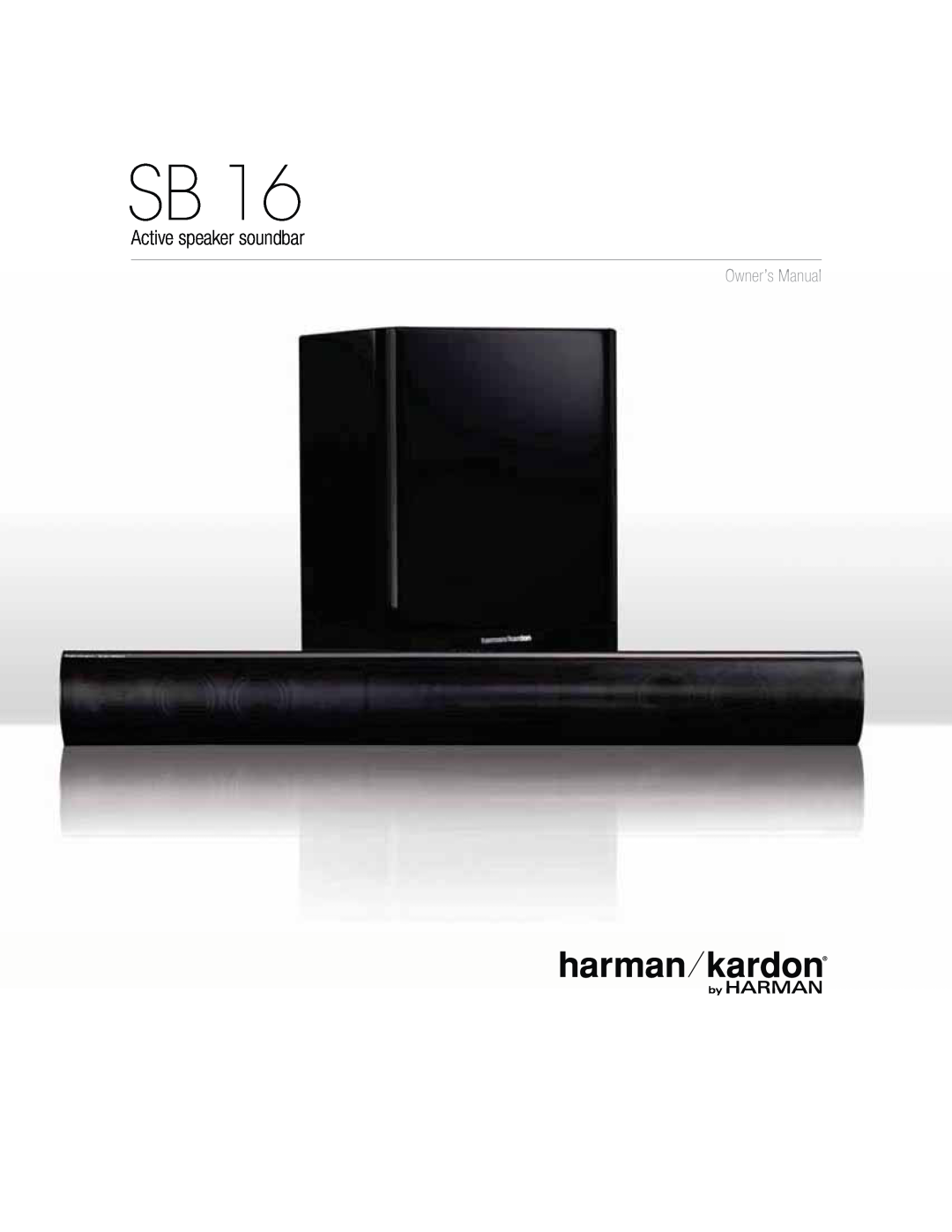 Harman-Kardon SB 16 owner manual Active speaker soundbar 
