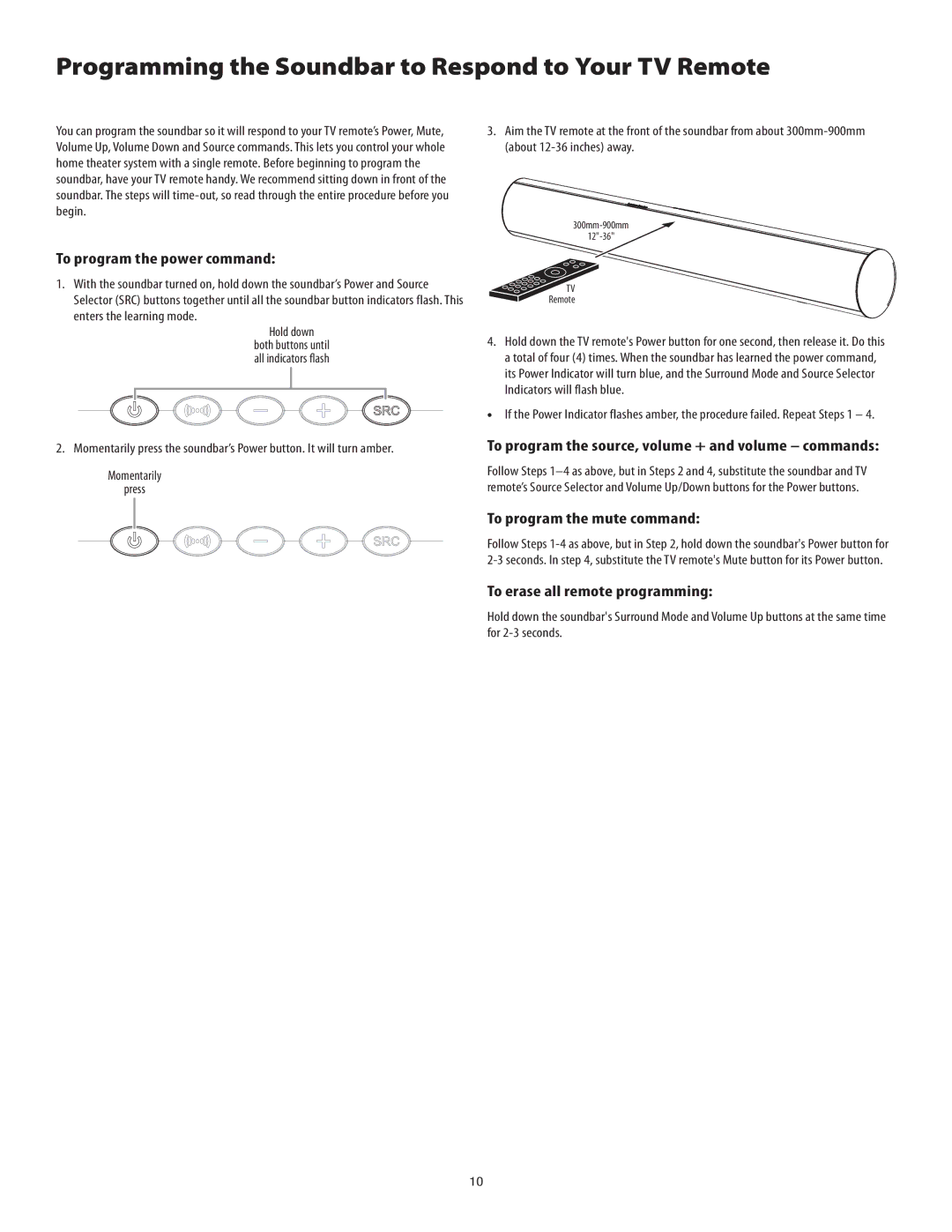 Harman-Kardon SB15/230 manual Programming the Soundbar to Respond to Your TV Remote, To program the power command 