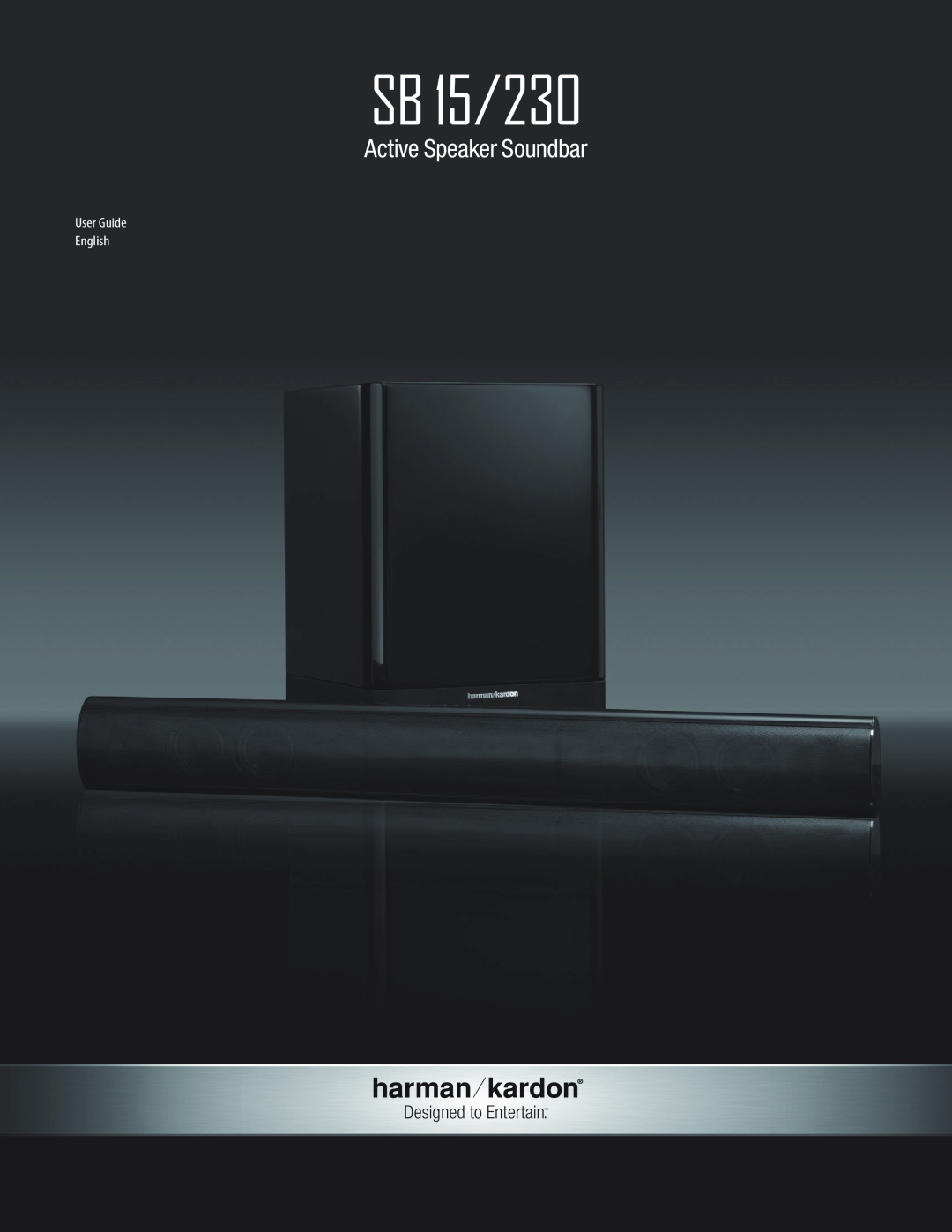 Harman-Kardon SB15/230 manual SB 15/230, Active Speaker Soundbar, Designed to Entertain, User Guide English 