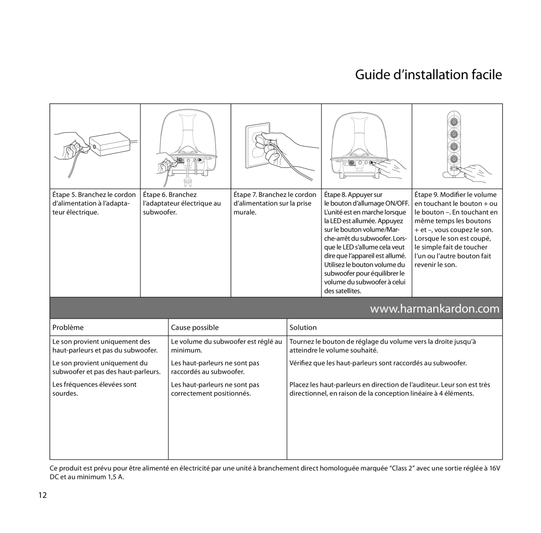 Harman-Kardon SoundSticks III Wireless setup guide Guide d’installation facile, Le son provient uniquement des 