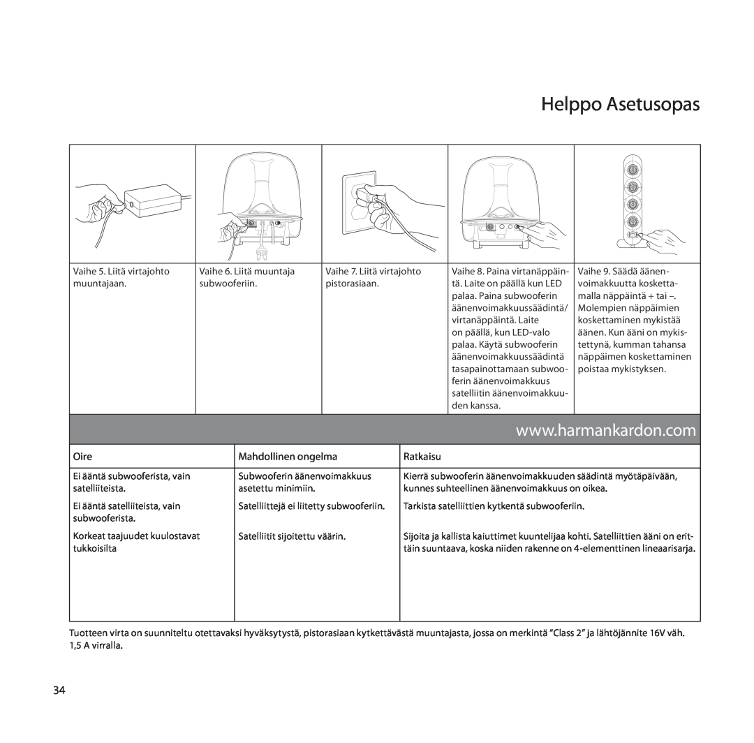 Harman-Kardon SoundSticks III Wireless setup guide Helppo Asetusopas 