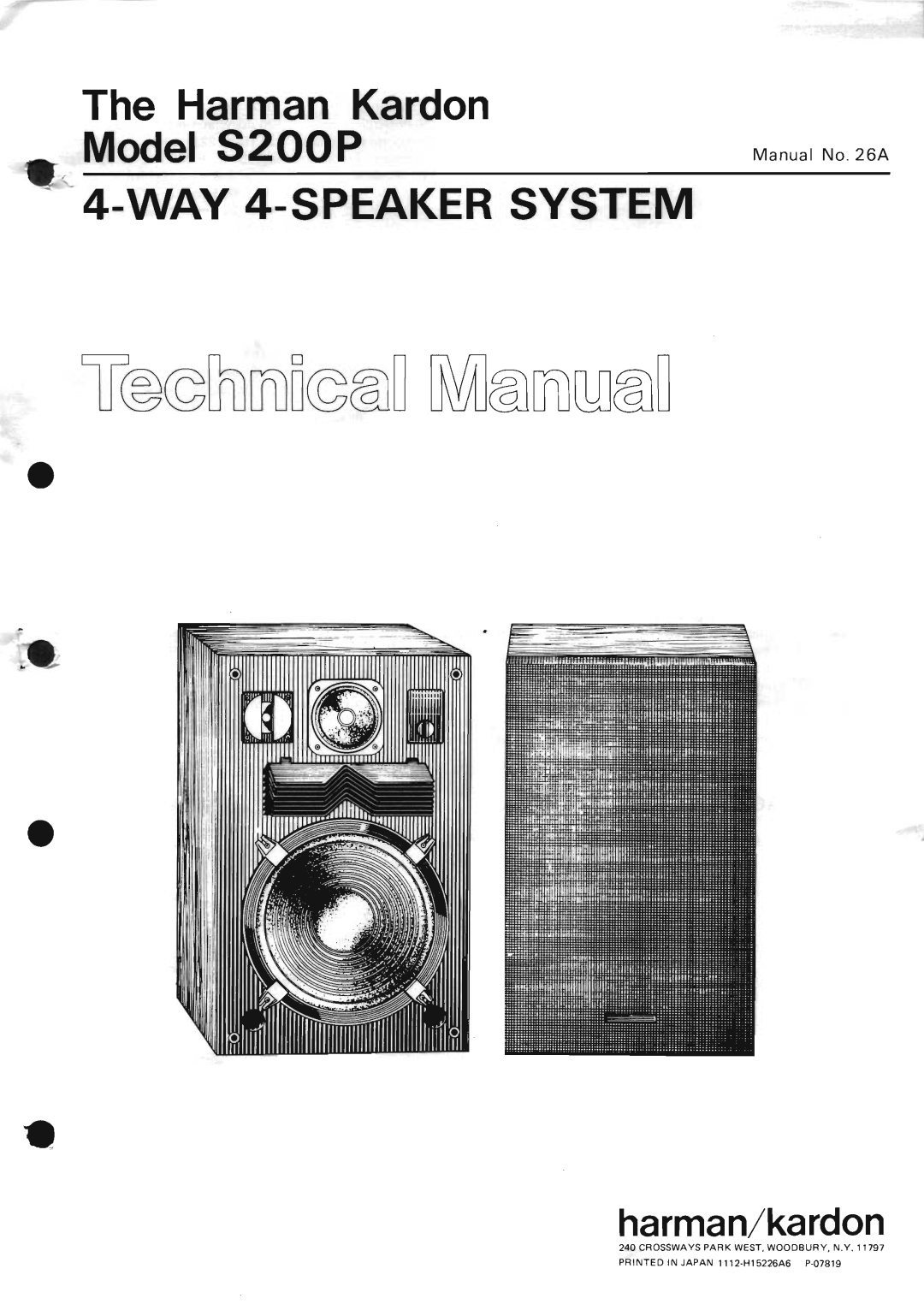 Harman-Kardon S200P, Speaker System, 369 manual 