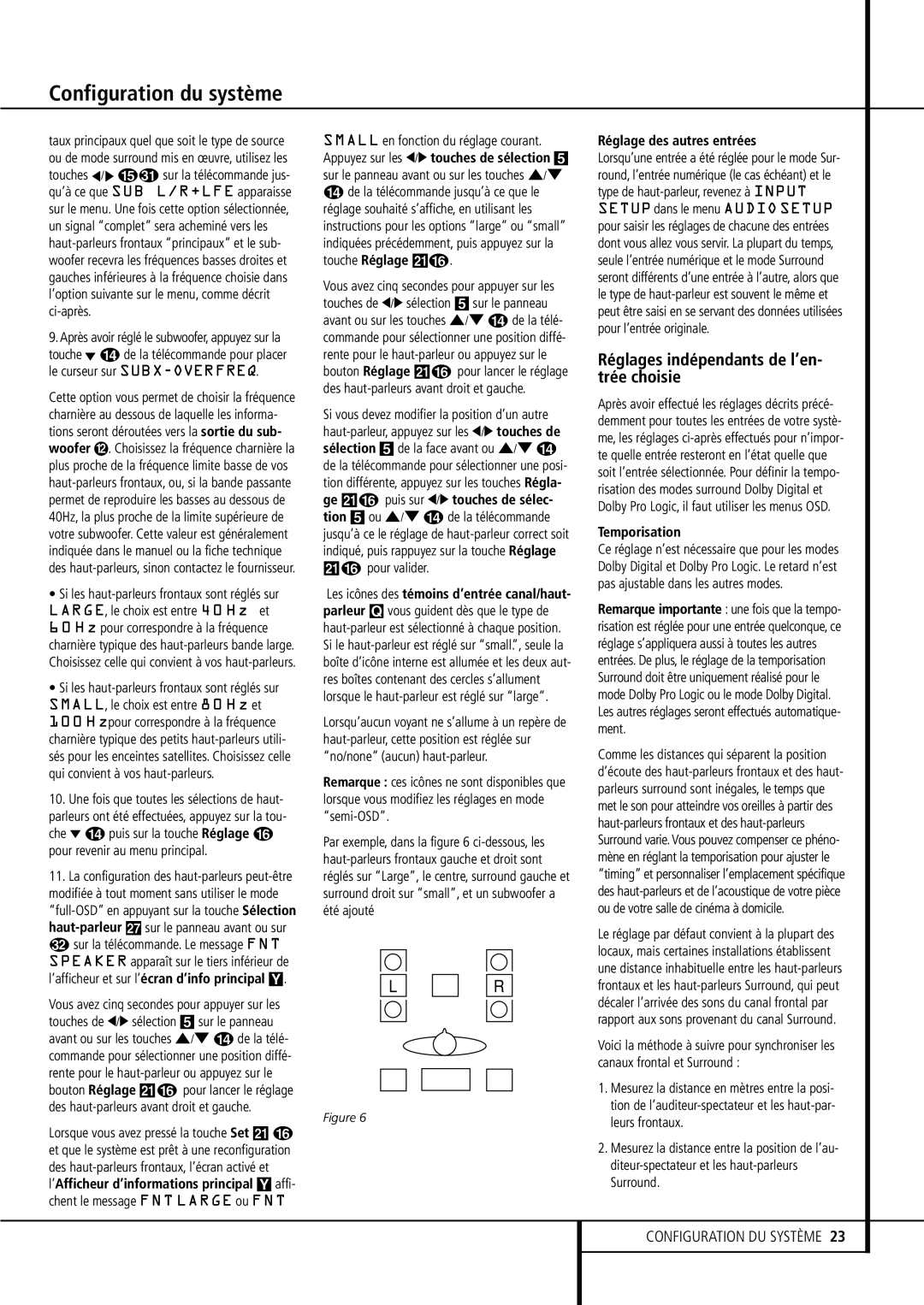 Harman-Kardon 374 manual Réglages indépendants de l’en- trée choisie, Configuration du système, Configuration Du Système 