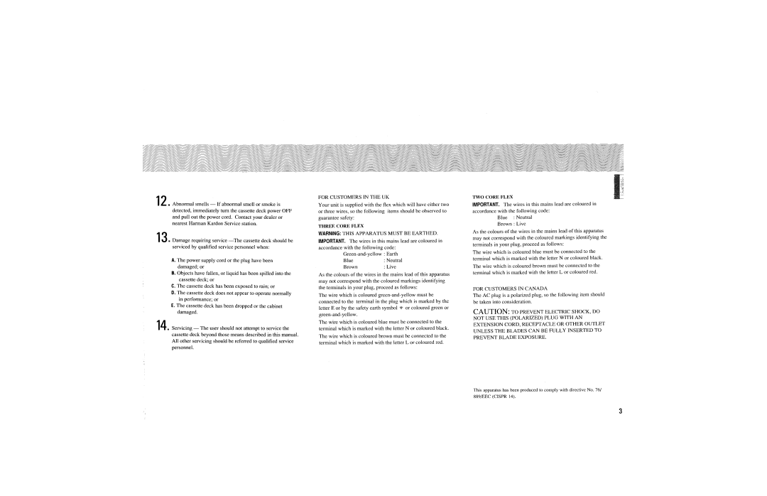 Harman-Kardon TD212, TD262 manual 