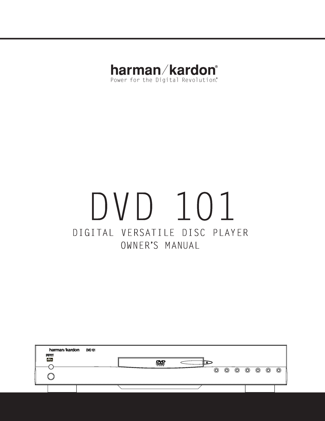 Harman-Kardon WLD8.810.119-1 owner manual Digital Versatile Disc Player Owner’S Manual, Power for the Digital Revolution 