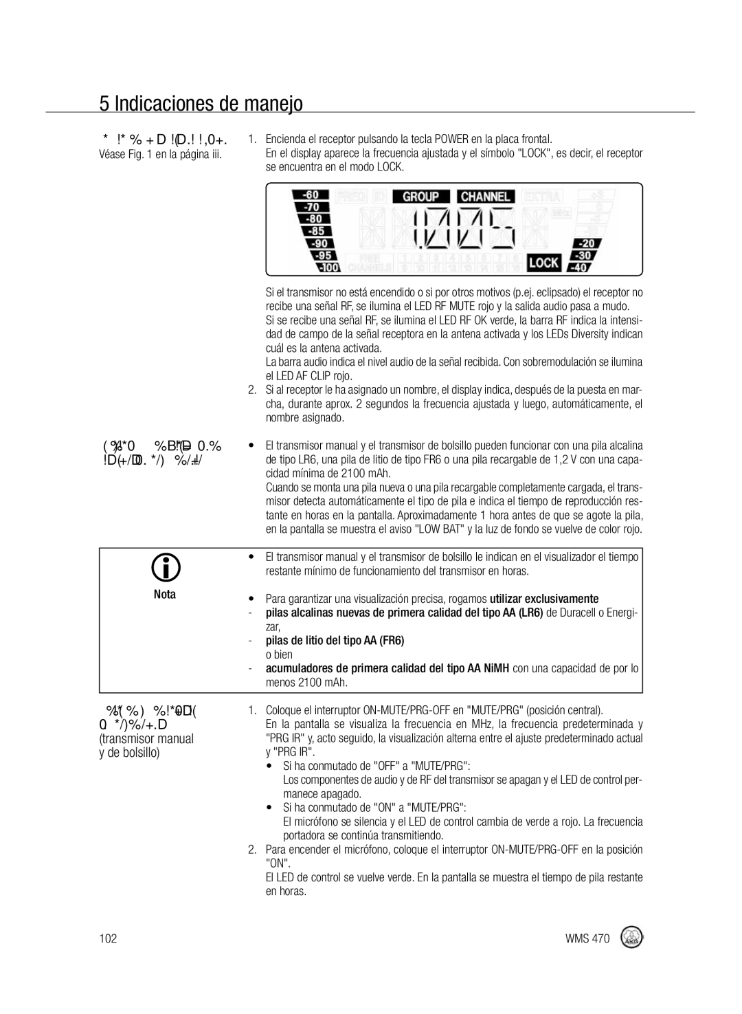 Harman-Kardon WMS 470 manual Indicaciones de manejo, De los transmisores, Silenciamiento del, Transmisor 