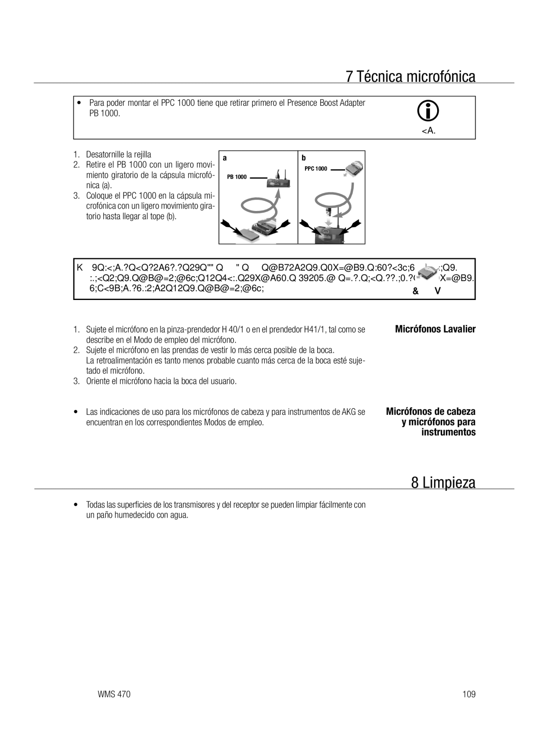 Harman-Kardon WMS 470 manual Limpieza, Micrófonos para, Instrumentos 