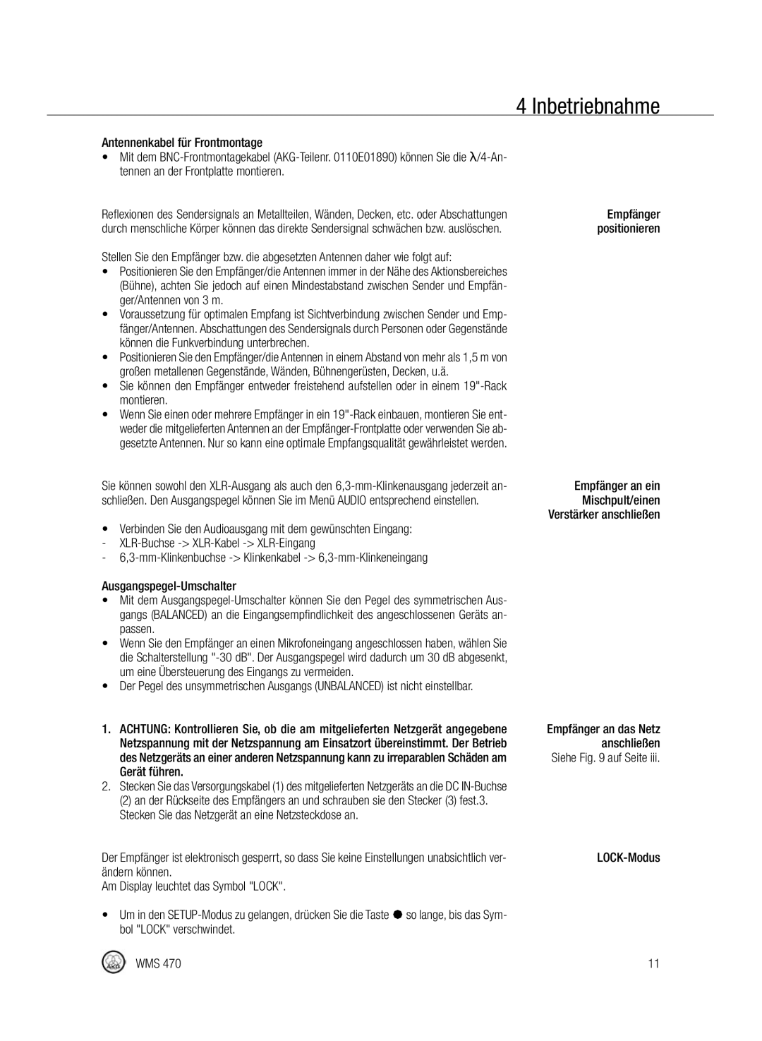 Harman-Kardon WMS 470 Empfänger, Positionieren, Ger/Antennen von 3 m, Können die Funkverbindung unterbrechen, Montieren 