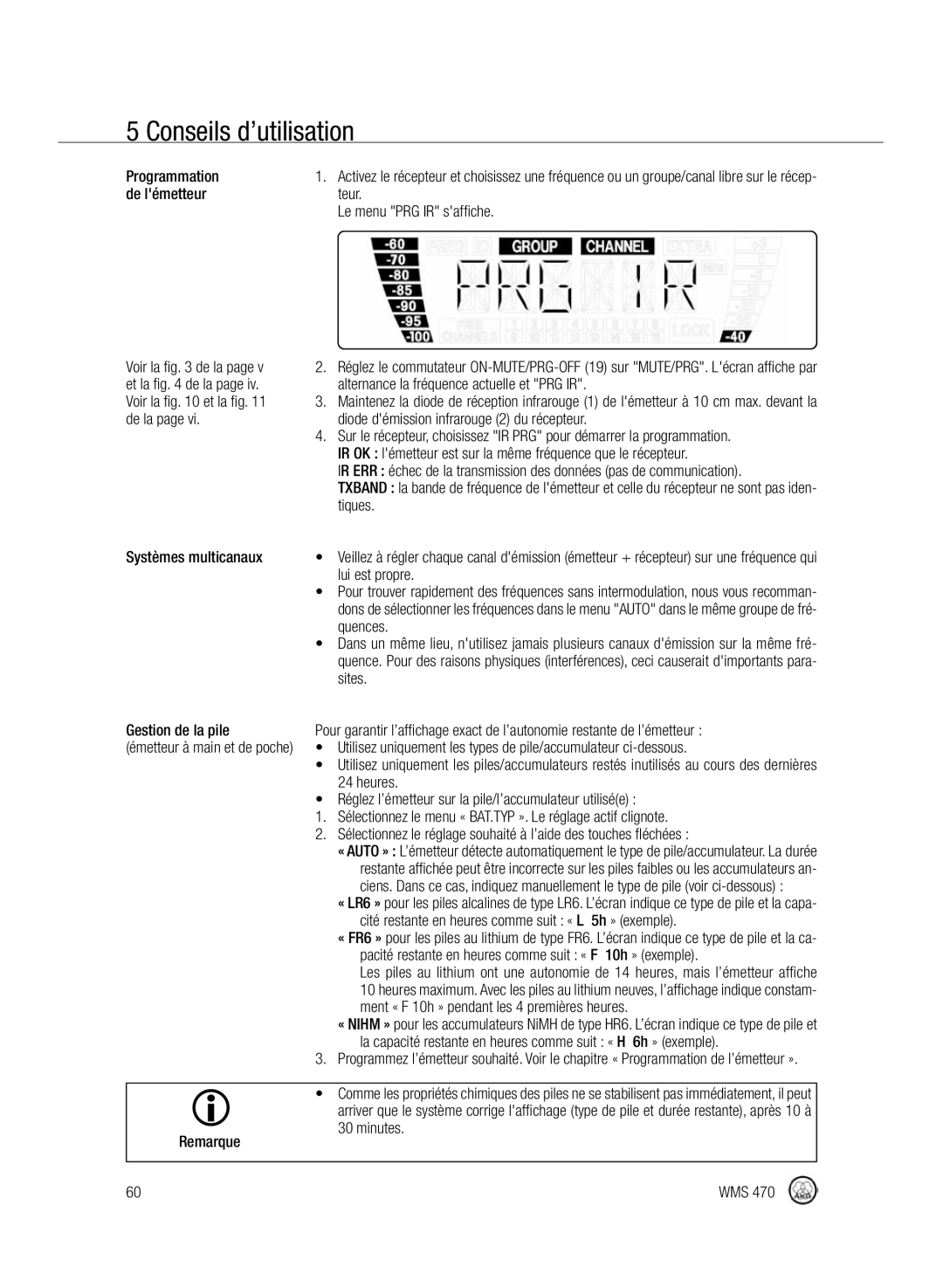 Harman-Kardon WMS 470 Programmation, De lémetteur Teur Le menu PRG IR saffiche, Lui est propre, Quences, Sites, Heures 