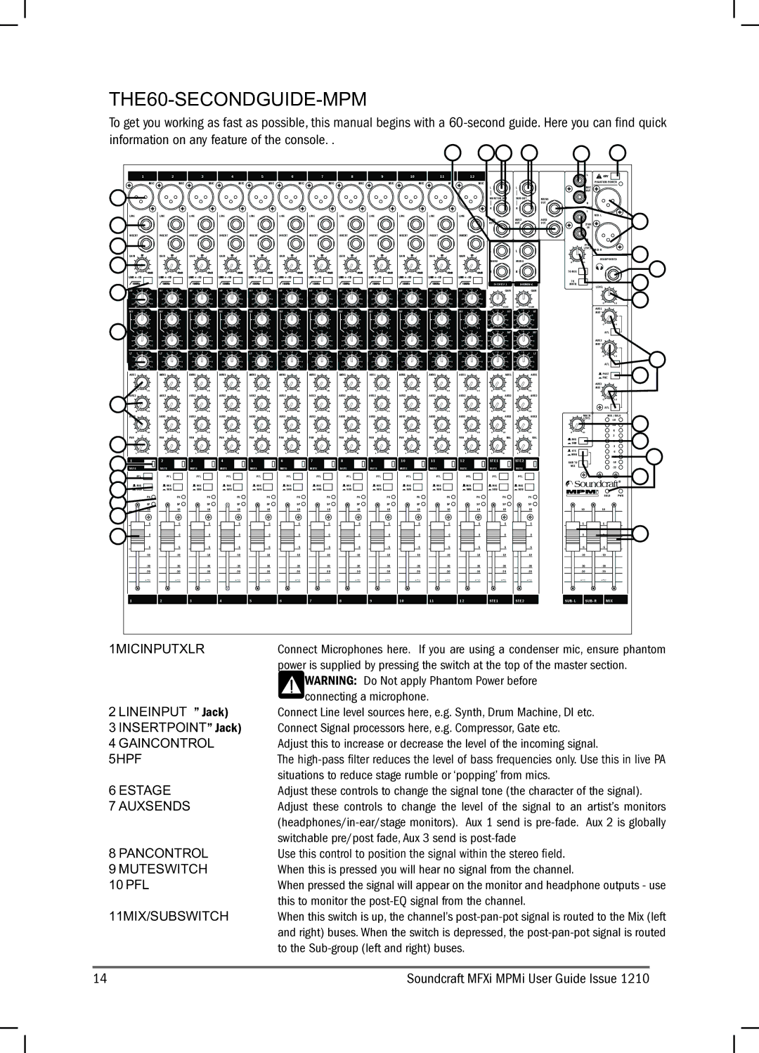 Harman MPMI, MFXI manual SECOND Guide MPMi, Mic 