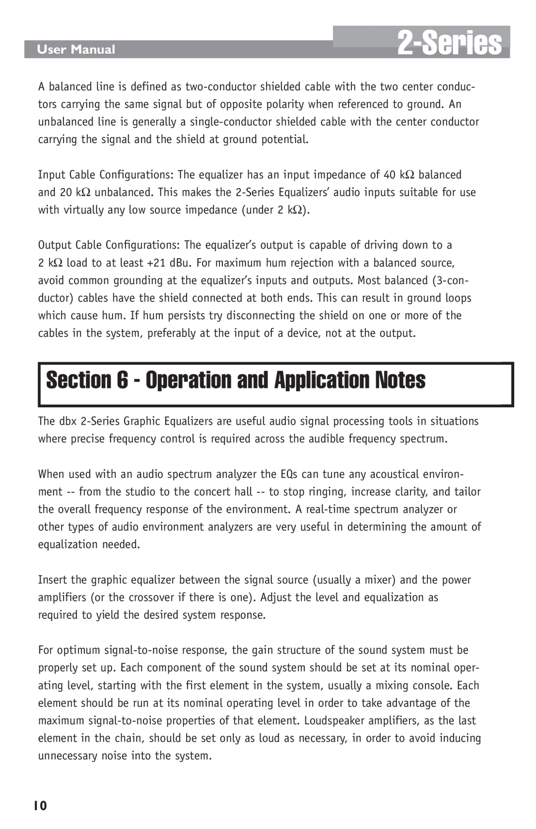 Harman not available user manual Operation and Application Notes, Series 