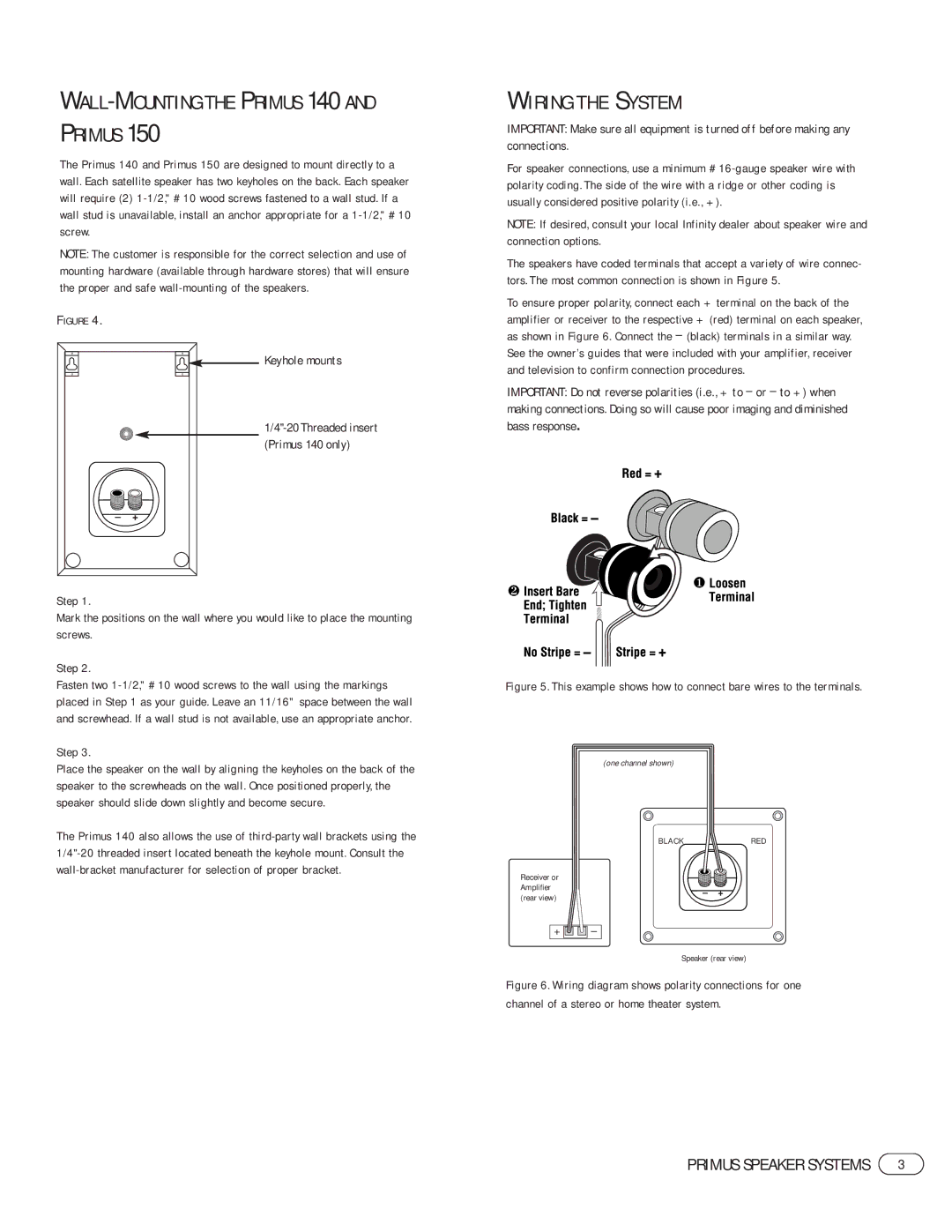 Harman PRIMUS 160, PRIMUS 150, PRIMUS 140 manual Wiring the System, Step 