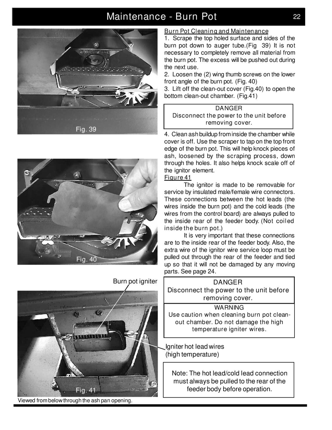 Harman Stove Company 2 manual Maintenance Burn Pot, Burn Pot Cleaning and Maintenance 