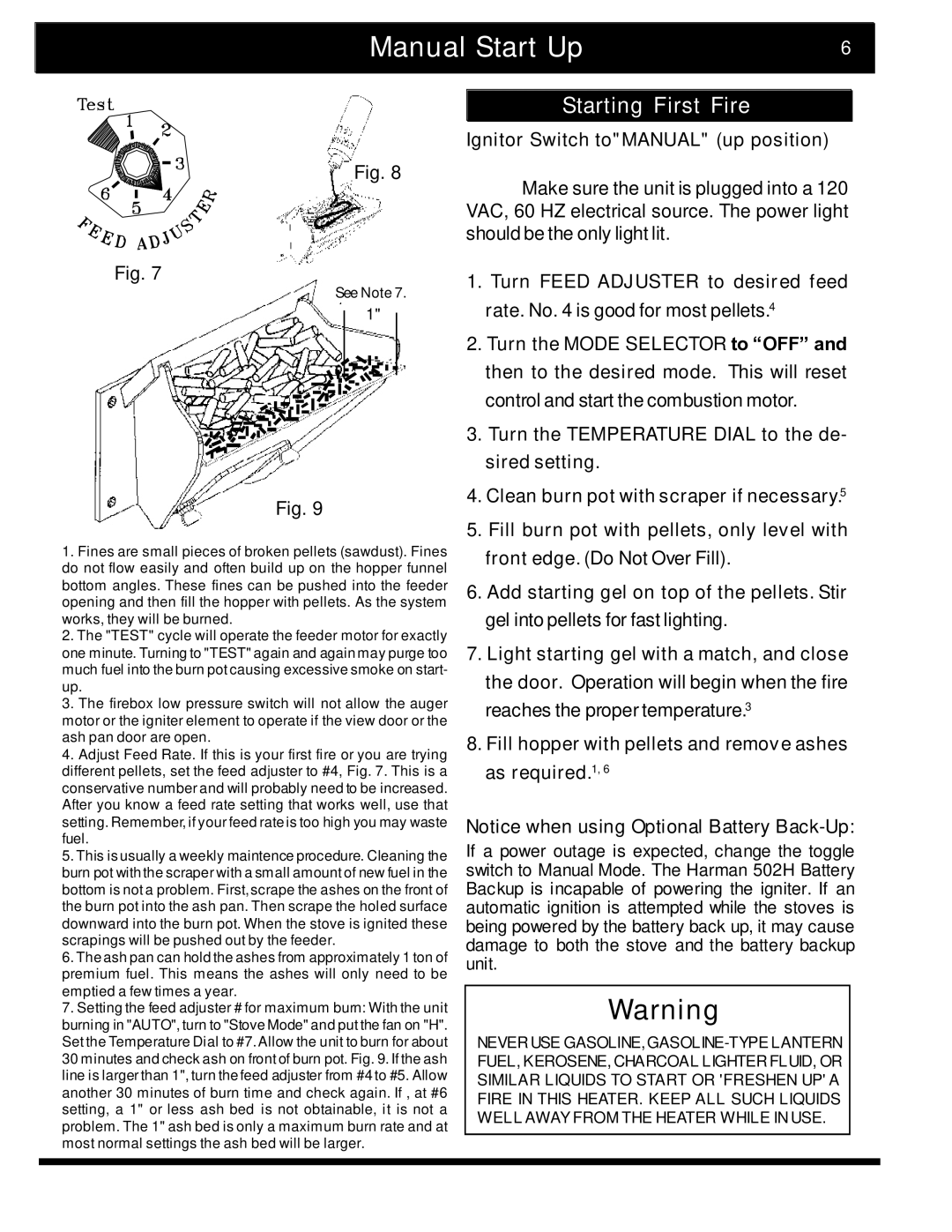 Harman Stove Company 2 manual Manual Start Up, Ignitor Switch toMANUAL up position 