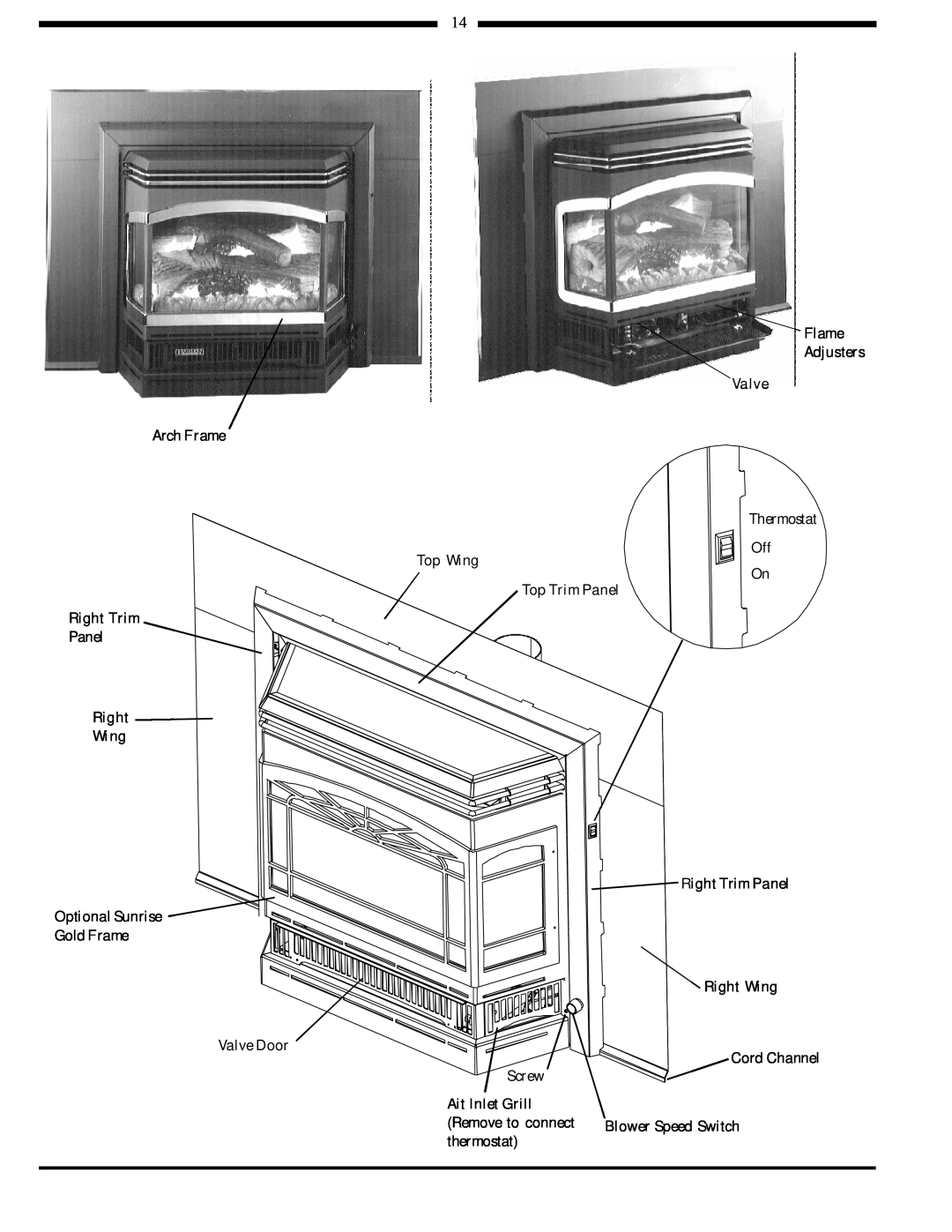 Harman Stove Company 828i manual Arch Frame Top Wing Top Trim Panel Right Trim, Panel Right Wing, Ait Inlet Grill 