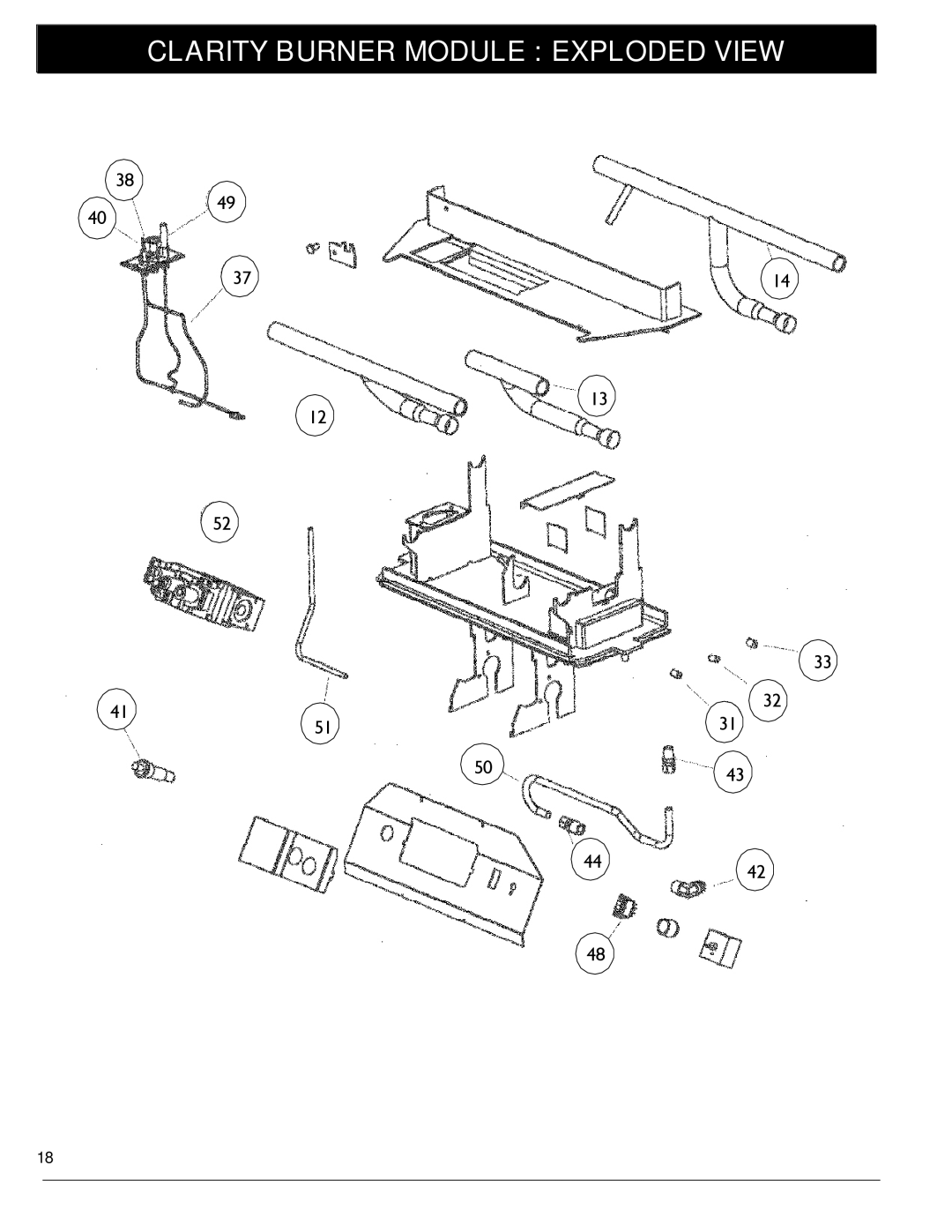 Harman Stove Company 929 DV manual Clarity Burner Module Exploded View 