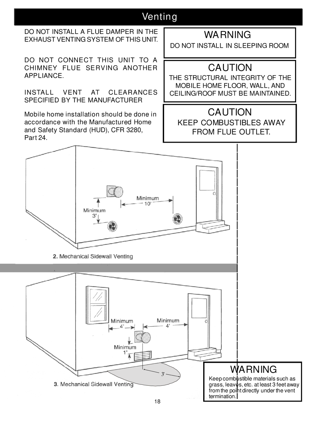 Harman Stove Company Advance Pellet Stove manual Keep Combustibles Away From Flue Outlet 