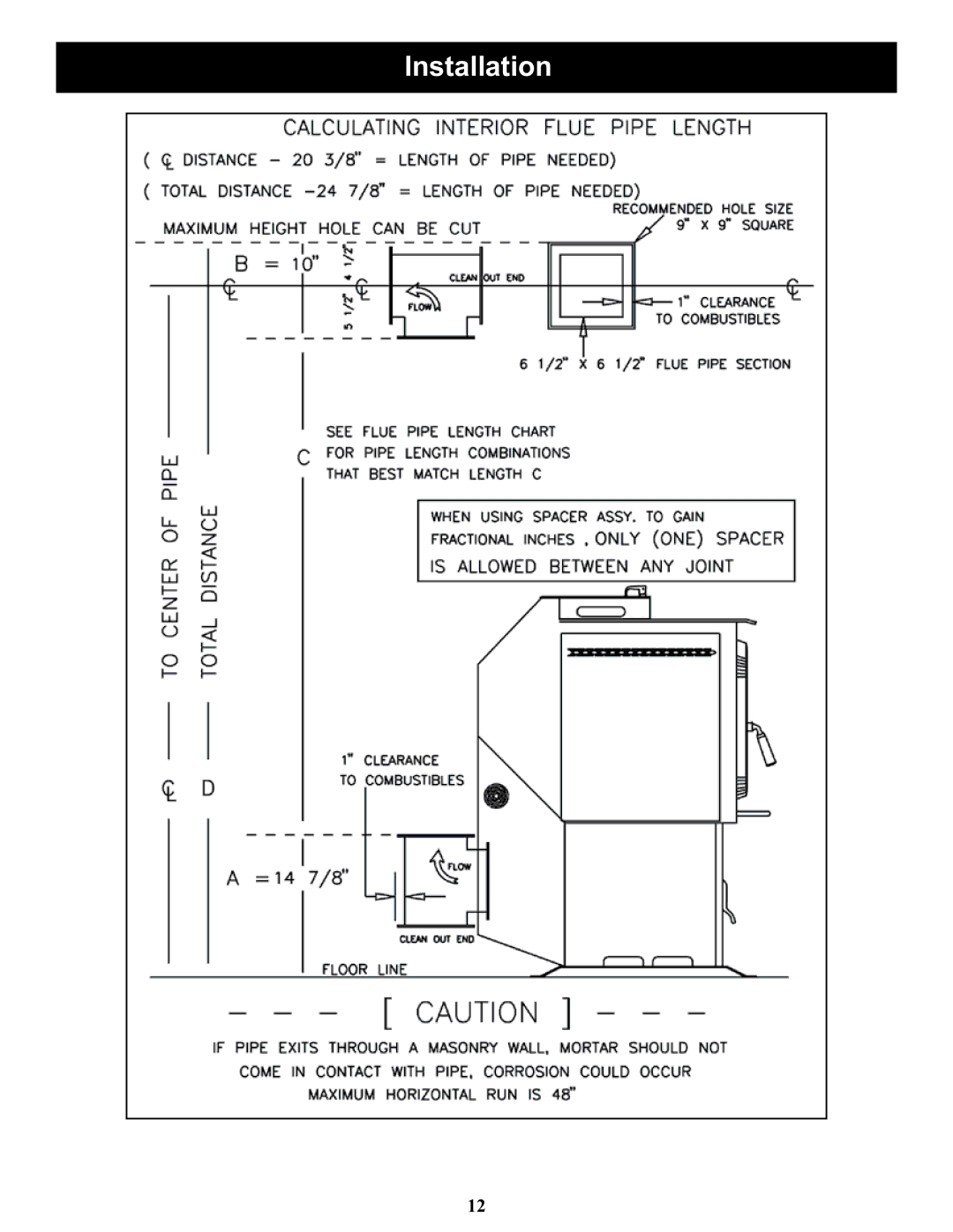 Harman Stove Company DVC-500 manual Installation 