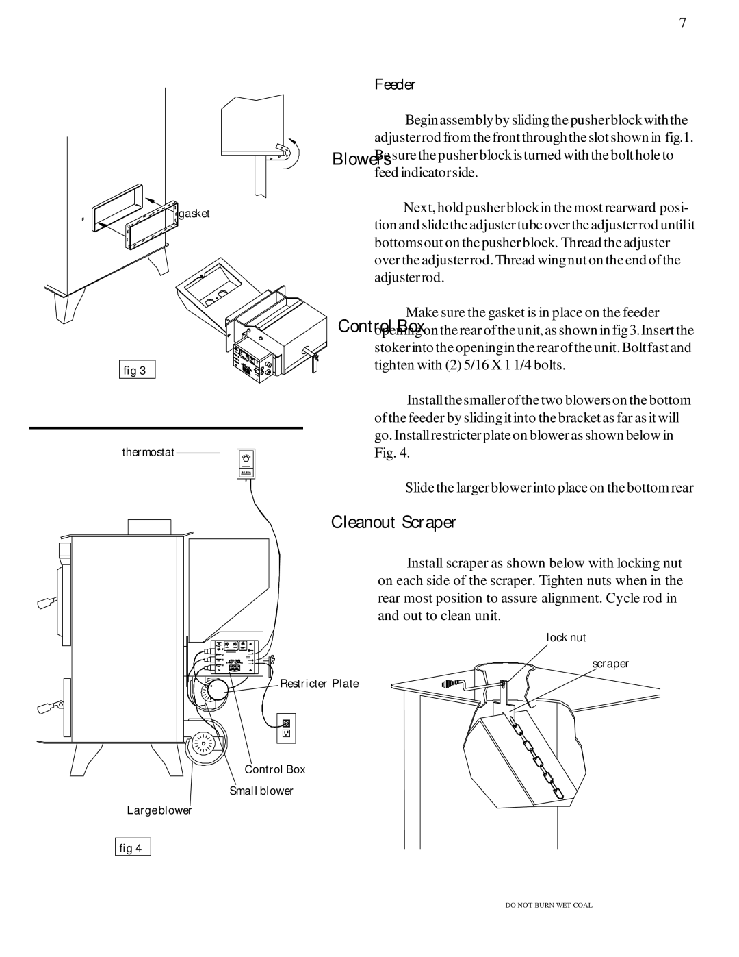 Harman Stove Company Harman Stove The Harman Magnum Stoker manual Blowers, Control Box, Cleanout Scraper, Feeder 