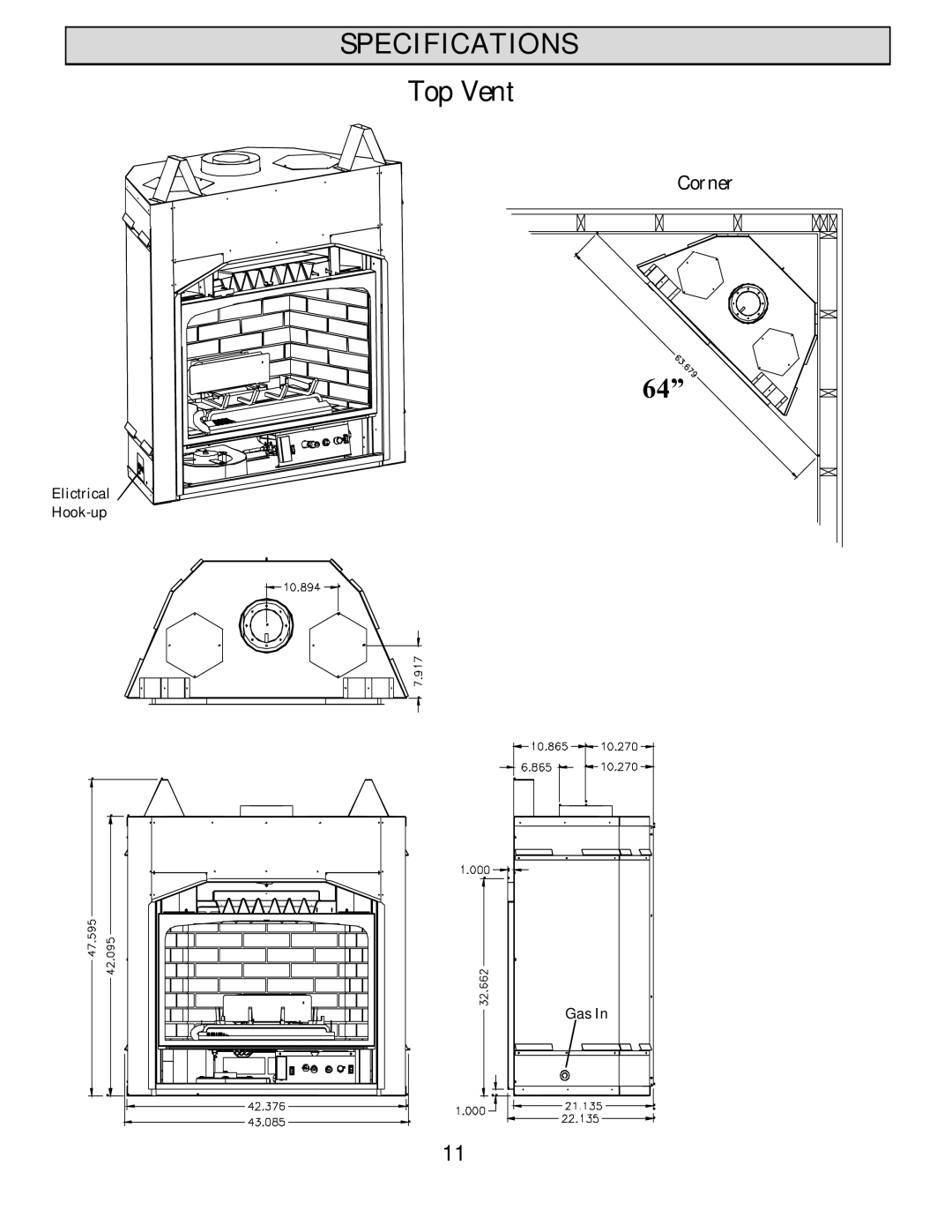 Harman Stove Company HB 38 DV manual Top Vent 