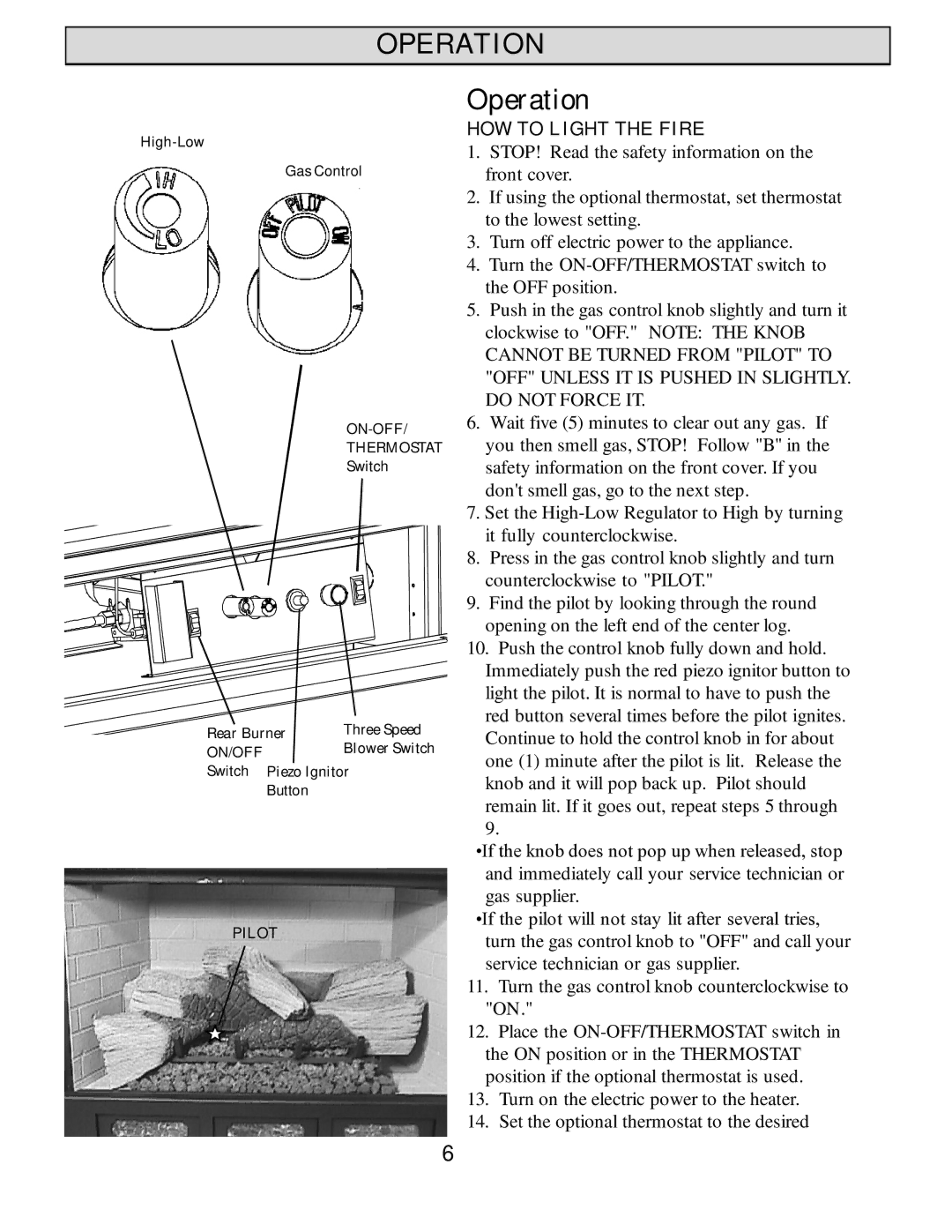 Harman Stove Company HB 38 DV manual Operation 