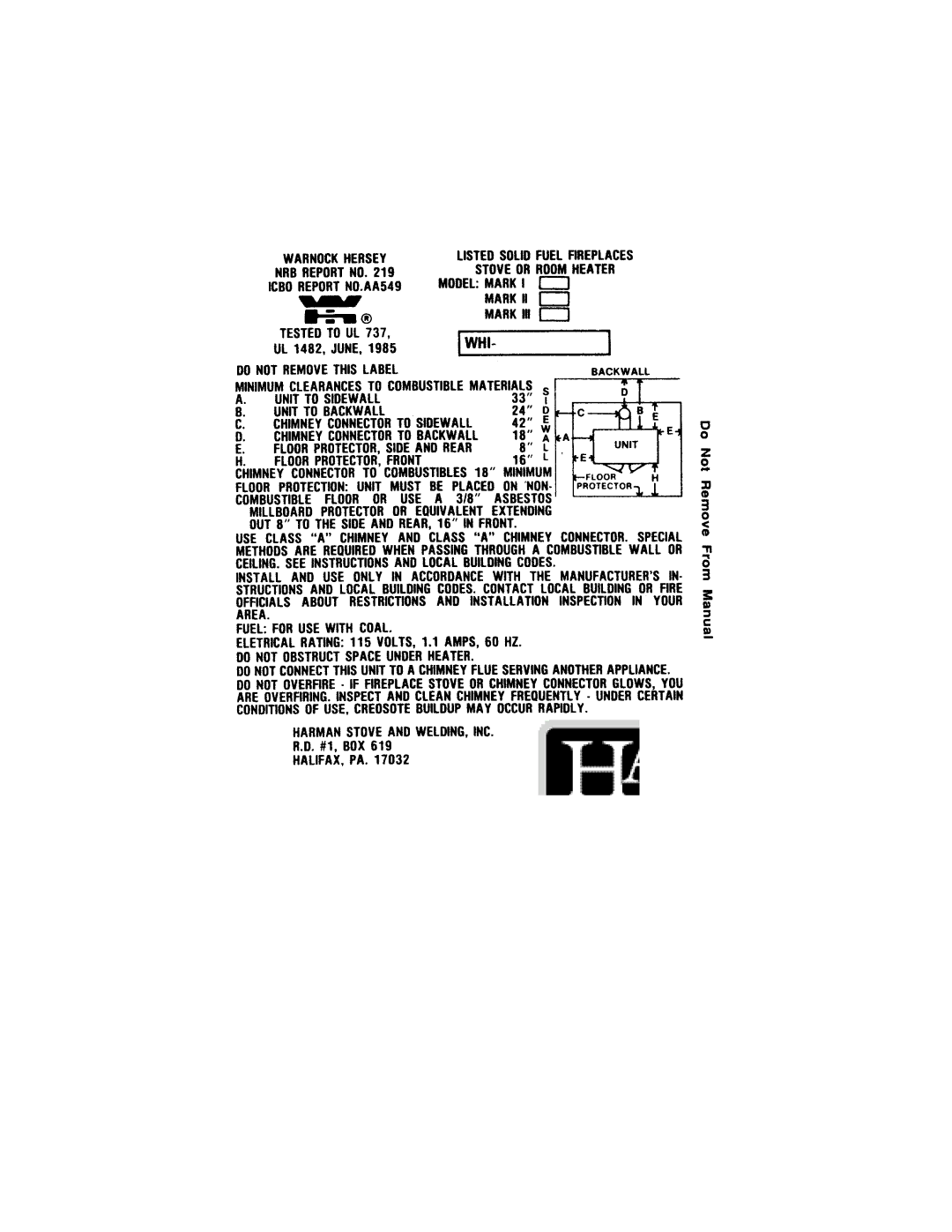 Harman Stove Company III manual 