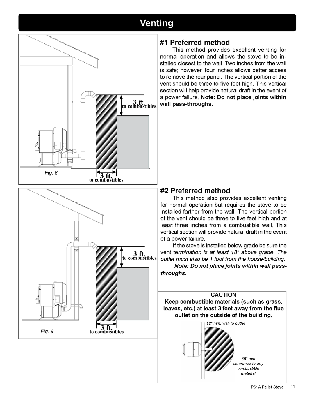 Harman Stove Company P61A manual #1 Preferred method, #2 Preferred method 