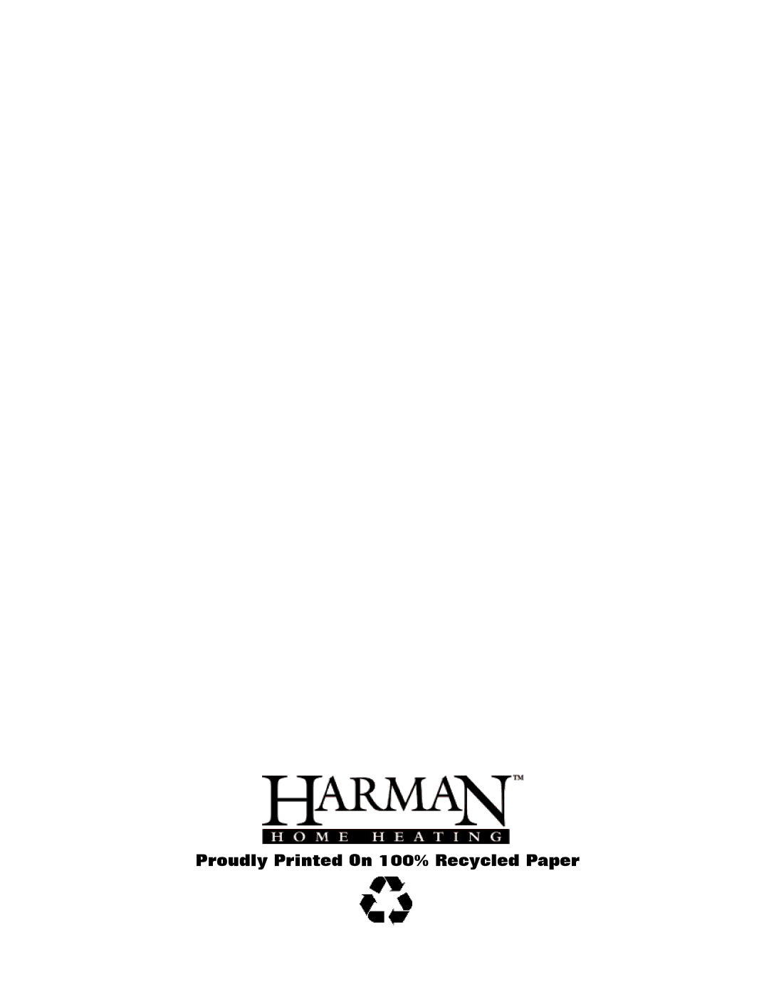 Harman Stove Company P61A manual Proudly Printed On 100% Recycled Paper 