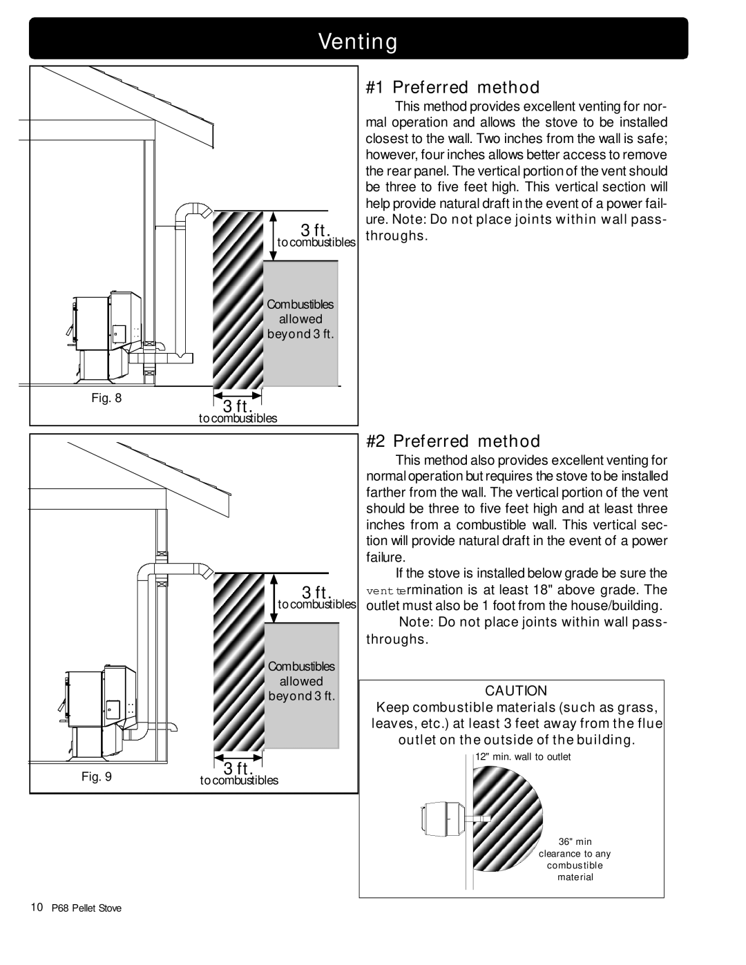 Harman Stove Company P68 owner manual #1 Preferred method, #2 Preferred method, Throughs 