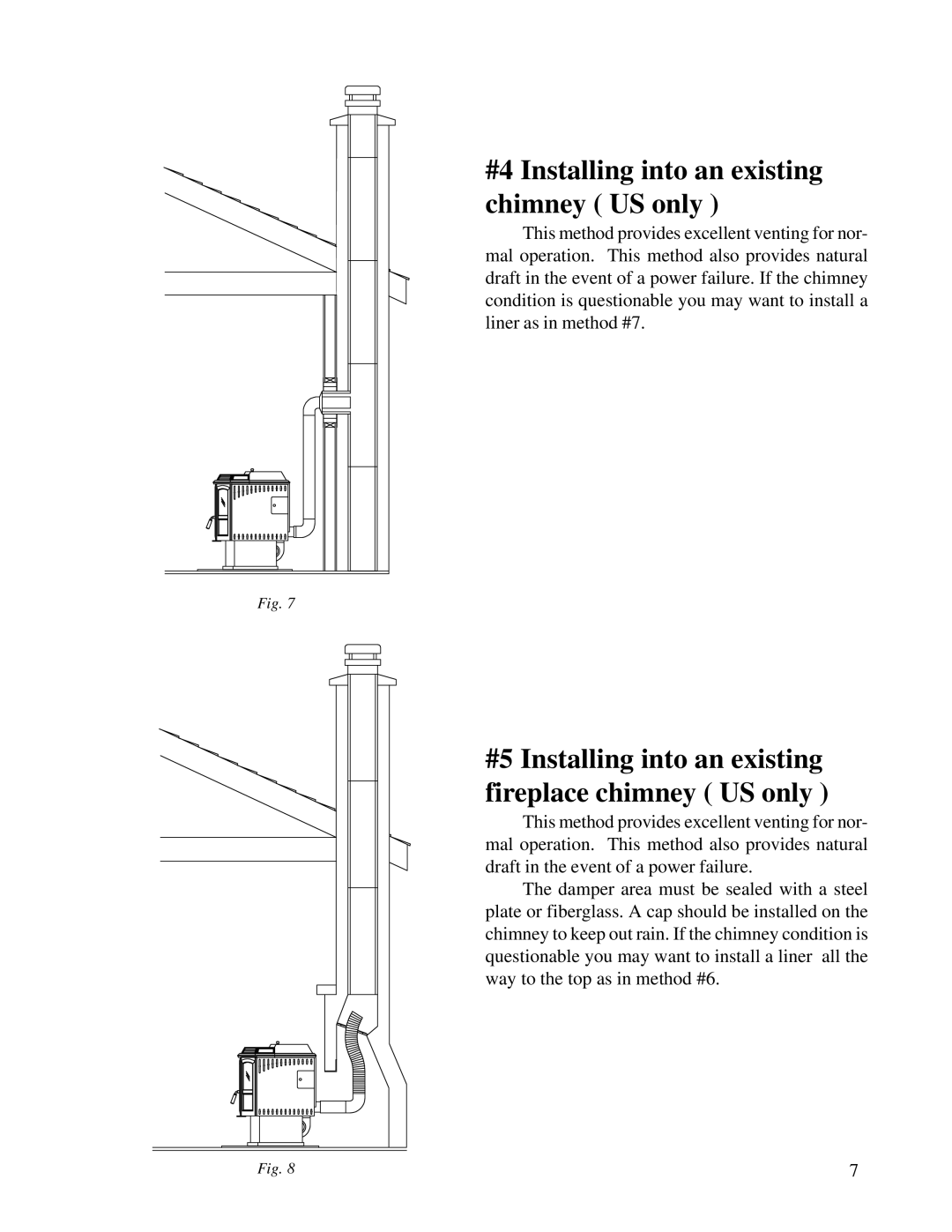 Harman Stove Company R6 owner manual #4 Installing into an existing chimney US only 