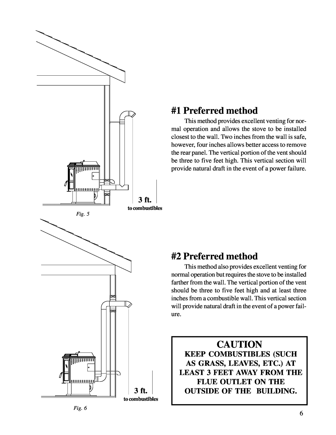 Harman Stove Company R6 owner manual #1 Preferred method, #2 Preferred method, 3 ft 