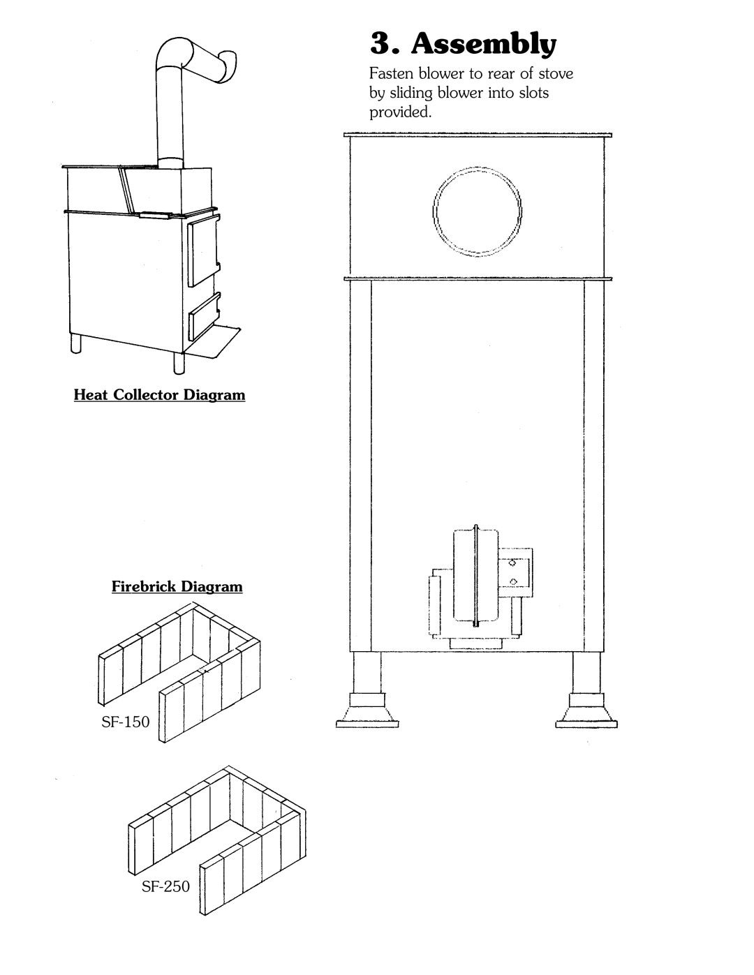 Harman Stove Company SF-150 SF-250 manual Assembly 