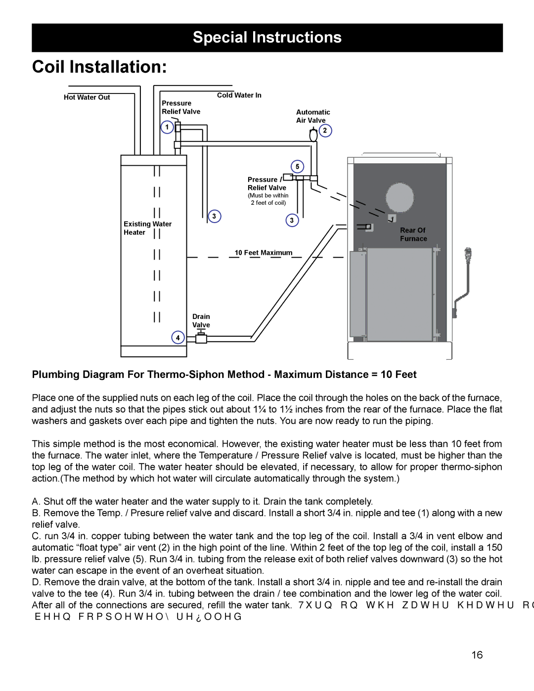 Harman Stove Company SF1500A manual Coil Installation, Special Instructions 