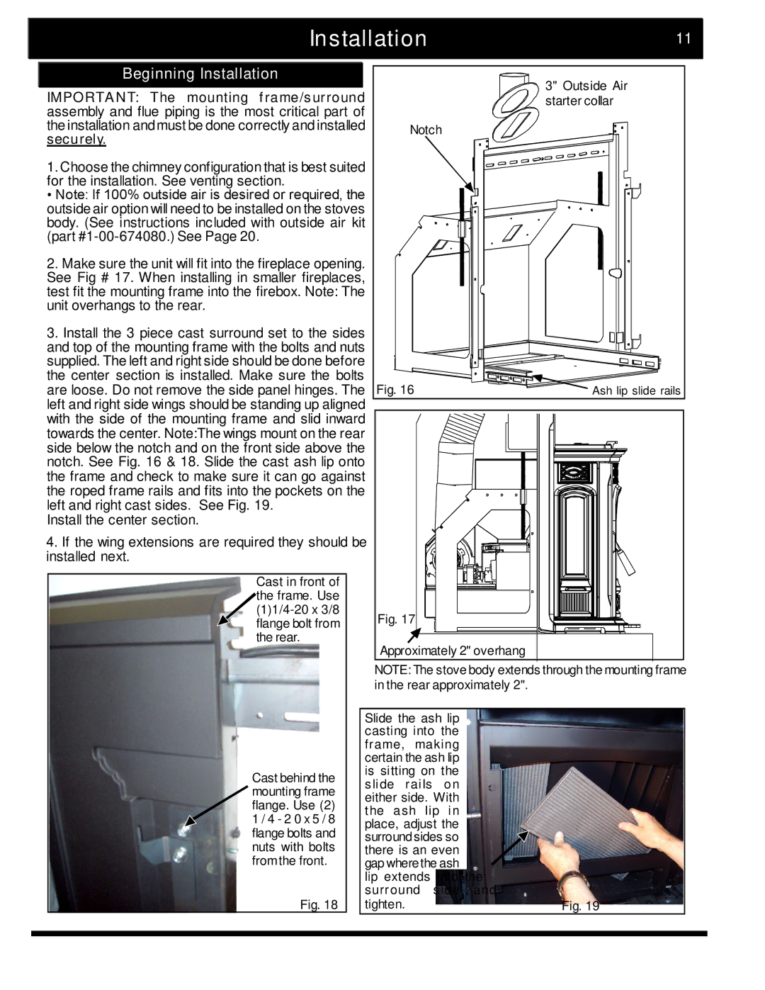 Harman Stove Company The Harman Accentra Pellet Insert manual Installation11, Securely 