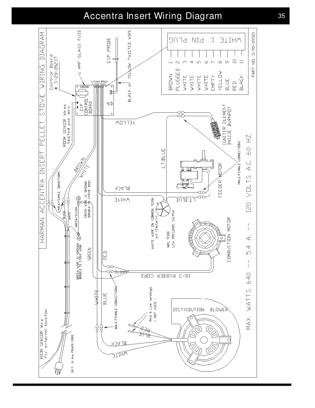 Harman Stove Company The Harman Accentra Pellet Insert manual Accentra Insert Wiring Diagram 