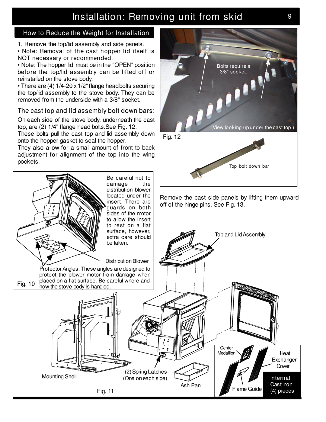 Harman Stove Company The Harman Accentra Pellet Insert manual Installation Removing unit from skid 