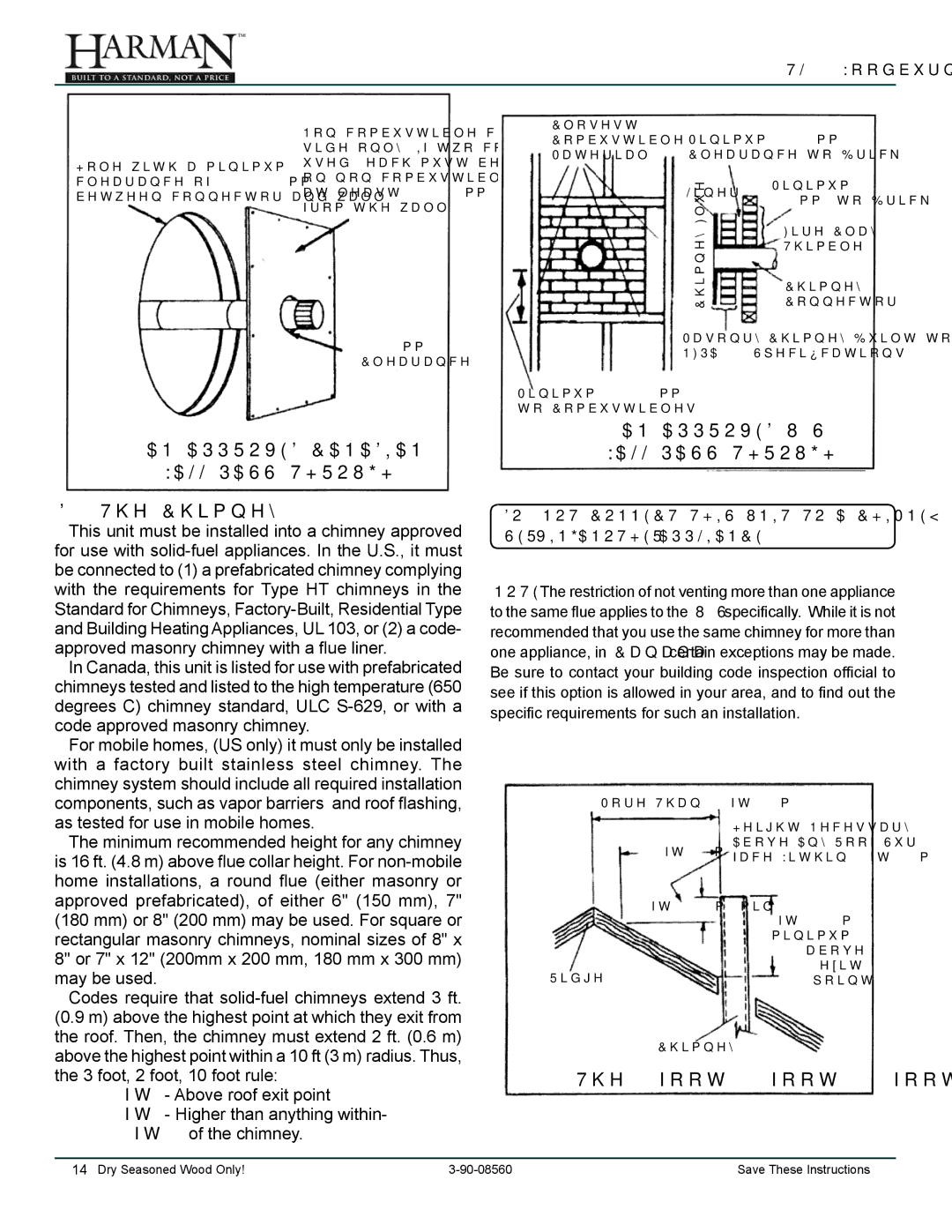 Harman Stove Company TL2.0 manual Chimney, AN Approved U.S Wall PASS-THROUGH 