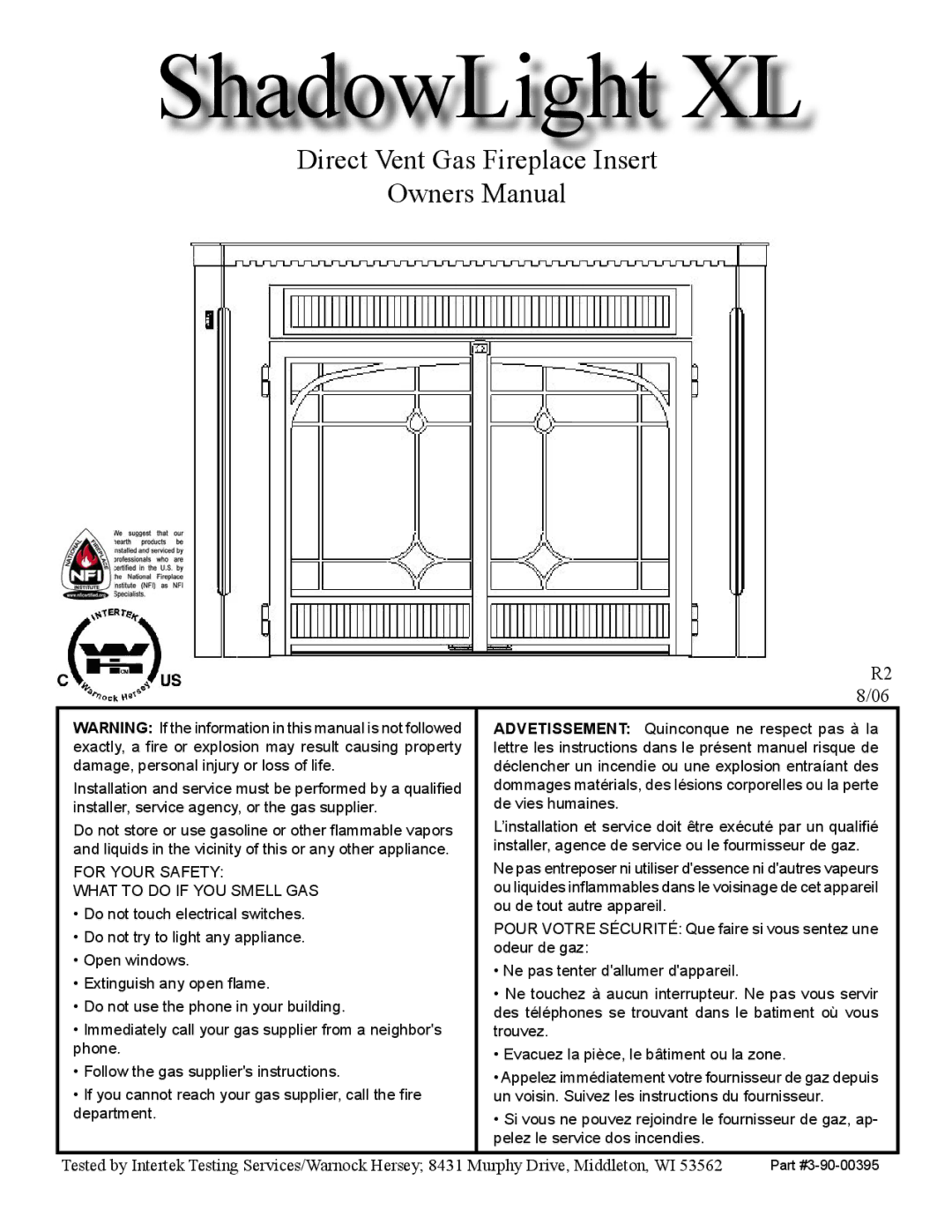 Harman Stove Company owner manual ShadowLight XL, Direct Vent Gas Fireplace Insert 