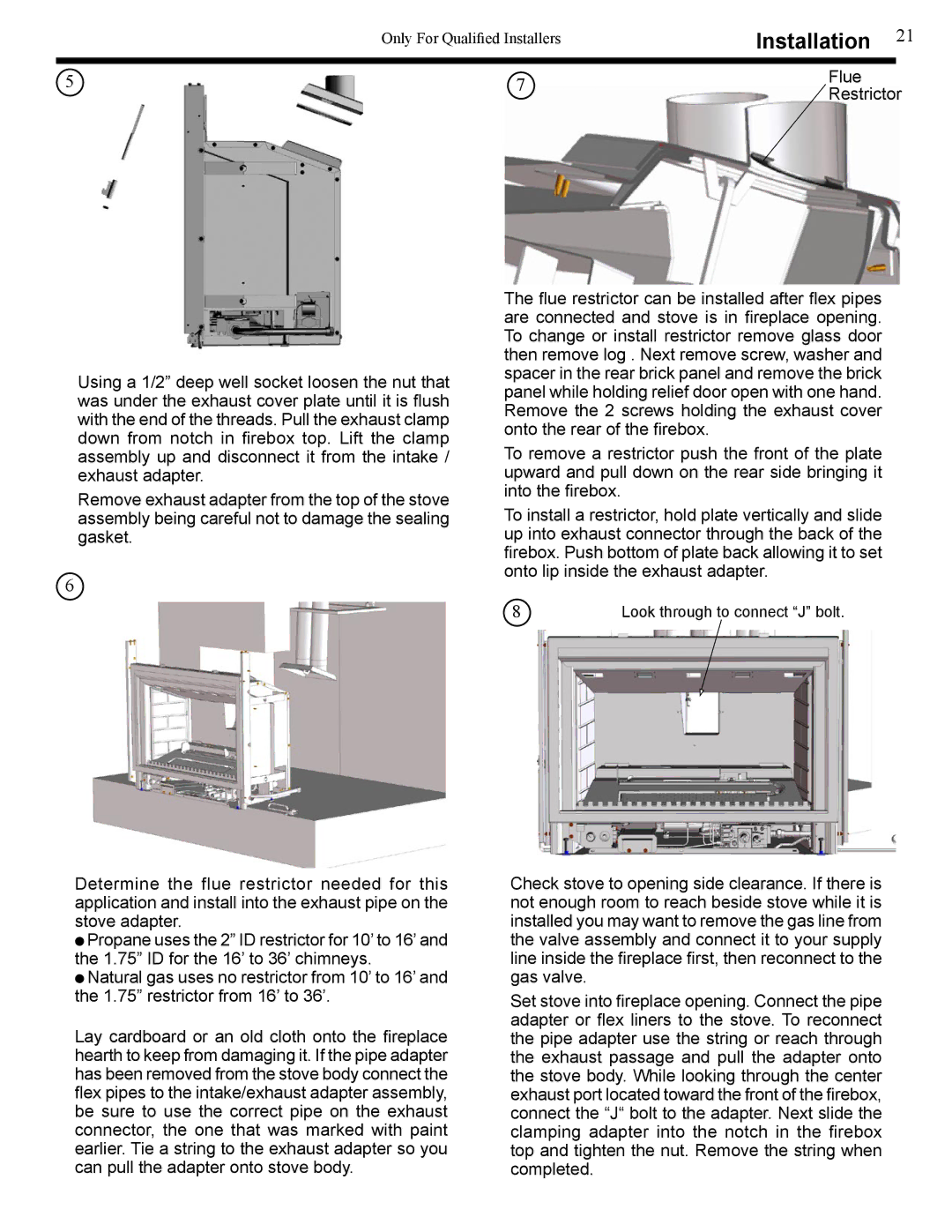 Harman Stove Company XL owner manual Flue 