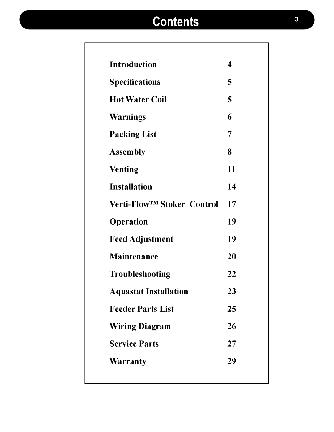 Harman VF3000 manual Contents 